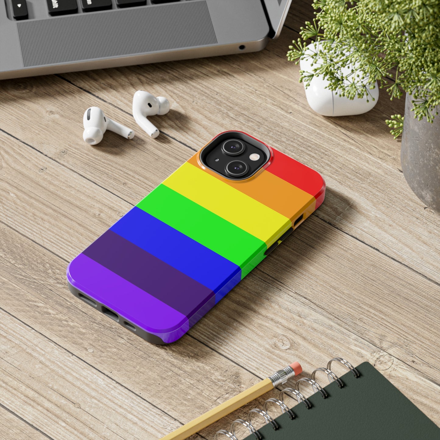 Rainbow Pride Flag Custom Printed iPhone case by TheGlassyLass.com