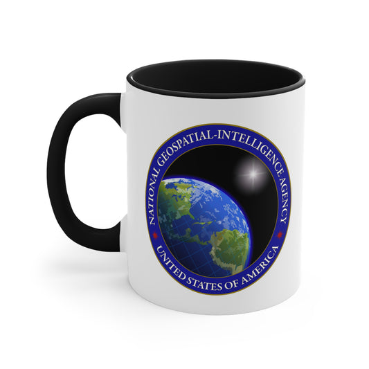 National Geospatial-Intelligence Agency Coffee Mug - Double Sided Black Accent White Ceramic 11oz by TheGlassyLass.com