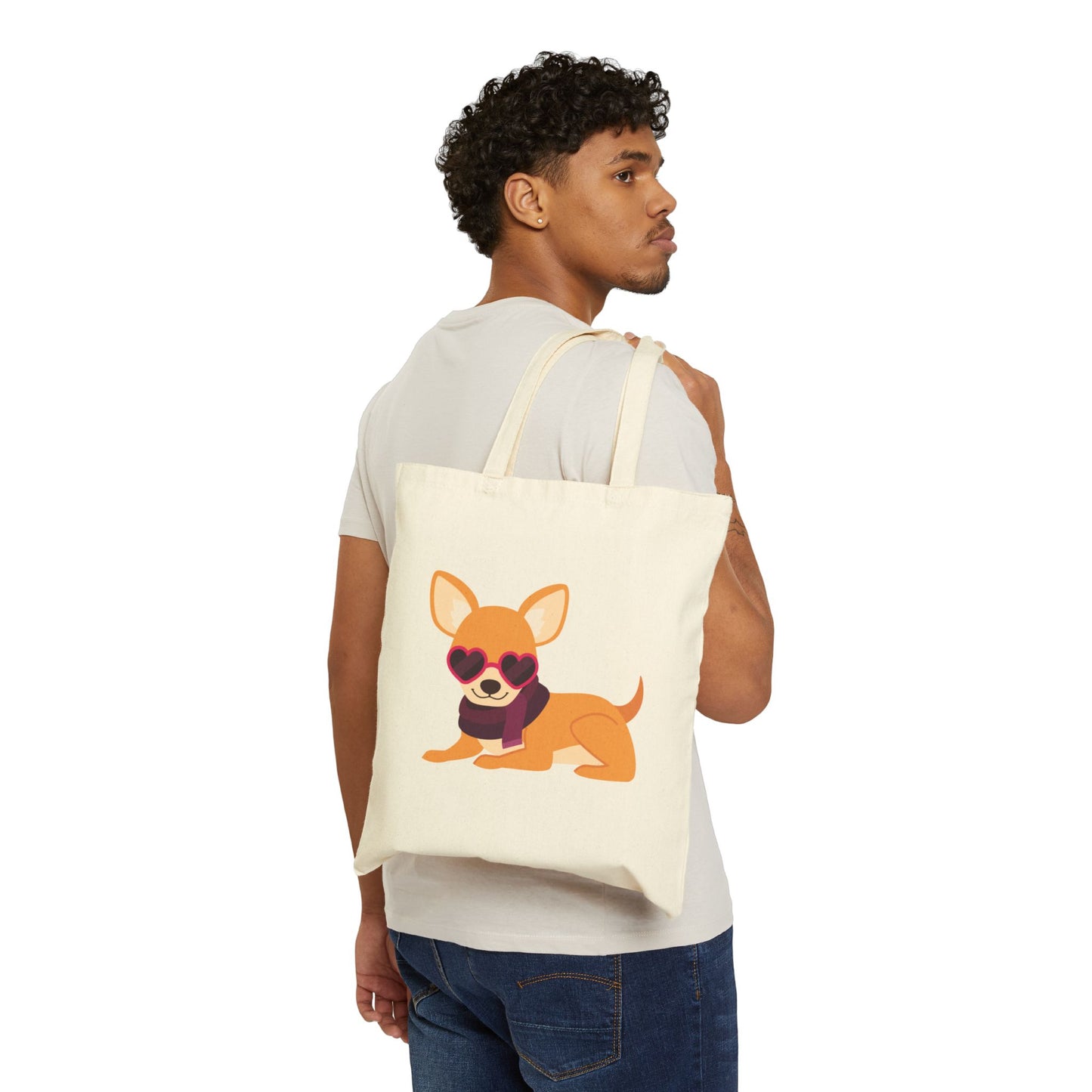 Fashionista Chihuahua Logo Tote Bag - Heavyweight 100% Cotton Canvas by TheGlassyLass.com