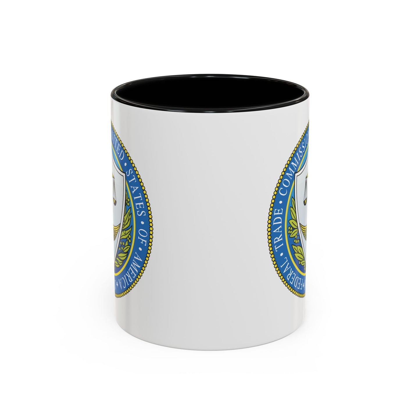 Federal Trade Commission Coffee Mug - Double Sided Print, Black Accent White Ceramic, 11oz by TheGlassyLass.com