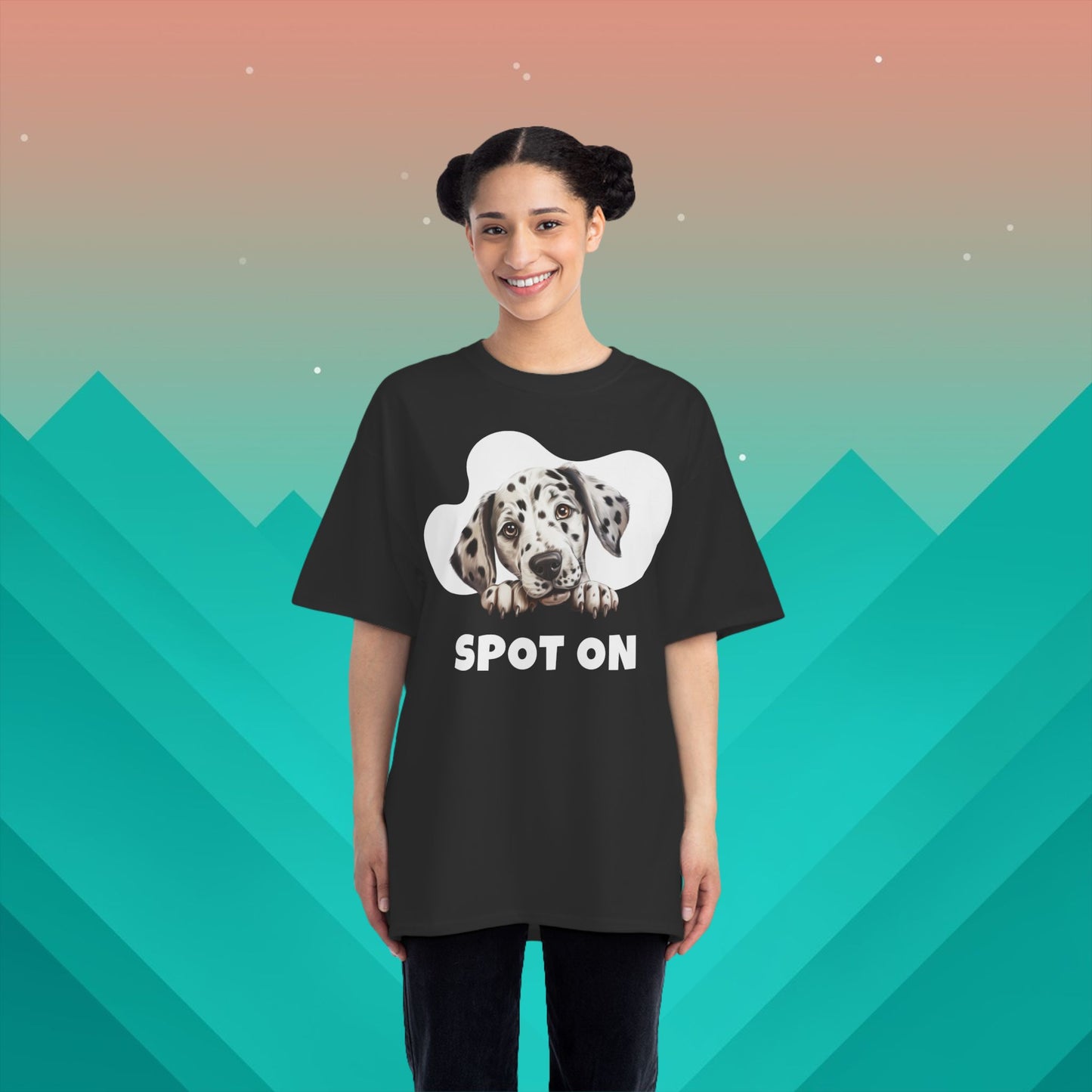 Spot On Dalmatian T-Shirt: (Hanes Beefy-T 100% Preshrunk Cotton Custom Printed by TheGlassyLass.com