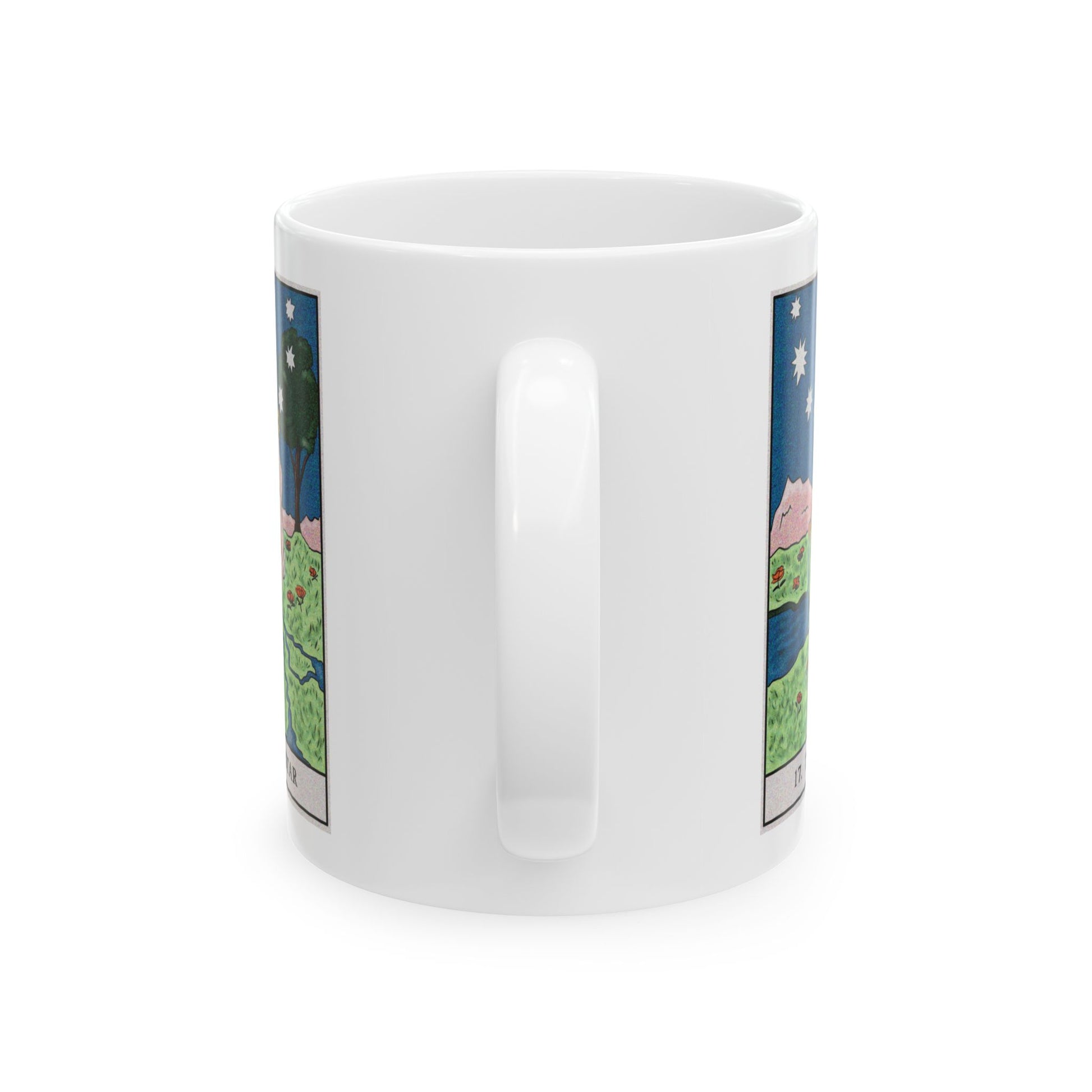 The Star Tarot Card Coffee Mug - Double Sided Print, White Ceramic, 11oz by TheGlassyLass.com