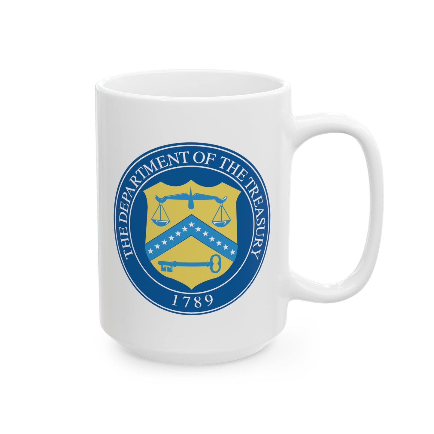 US Treasury Department Coffee Mug - Double Sided White Ceramic 15oz by TheGlassyLass.com