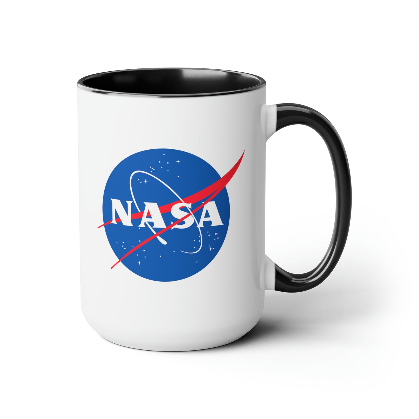 NASA Seal Coffee Mug - Double Sided Black Accent White Ceramic 15oz by TheGlassyLass