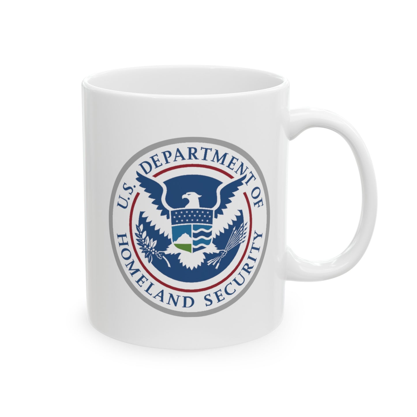 Homeland Security Coffee Mug - Double Sided White Ceramic 11oz by TheGlassyLass.com