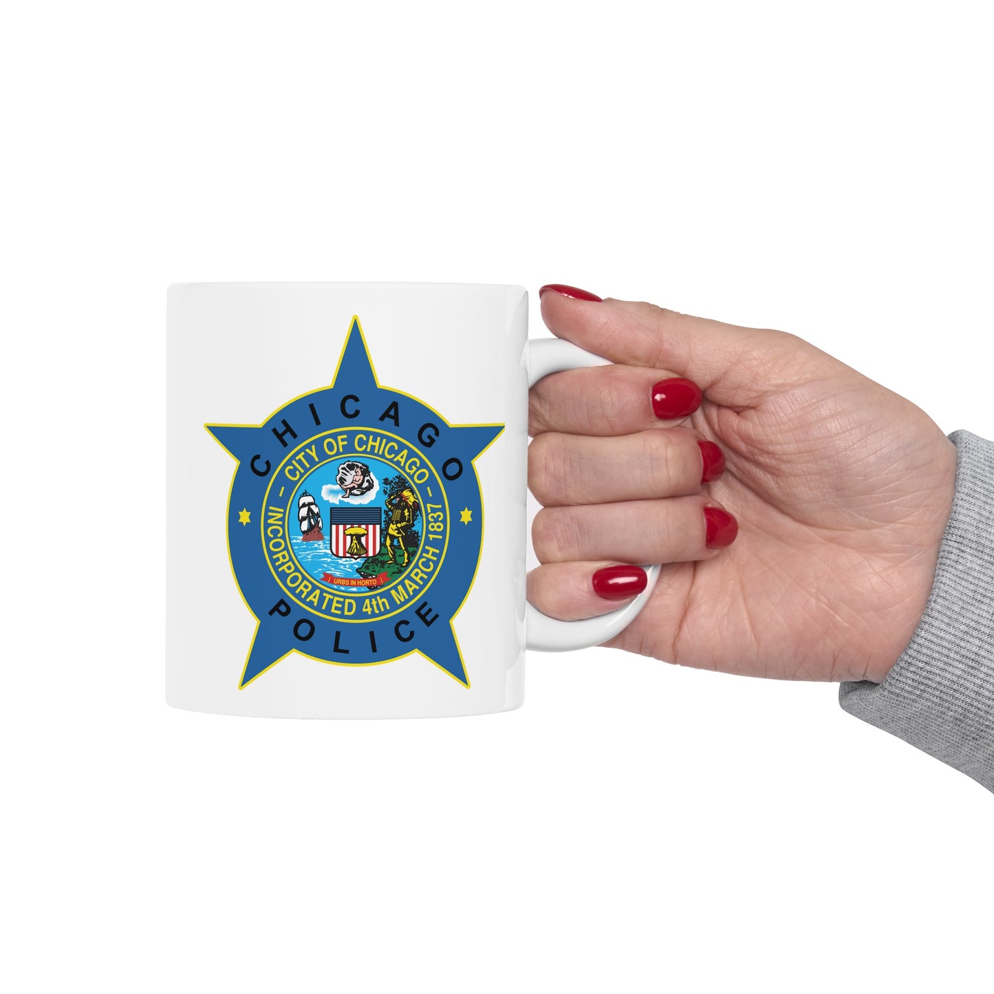 Chicago Police Department - Double Sided White Ceramic Coffee Mug 11oz by TheGlassyLass.com