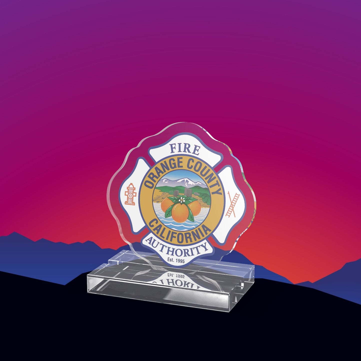 Orange County Fire Authority Acrylic Standee by TheGlassyLass.com