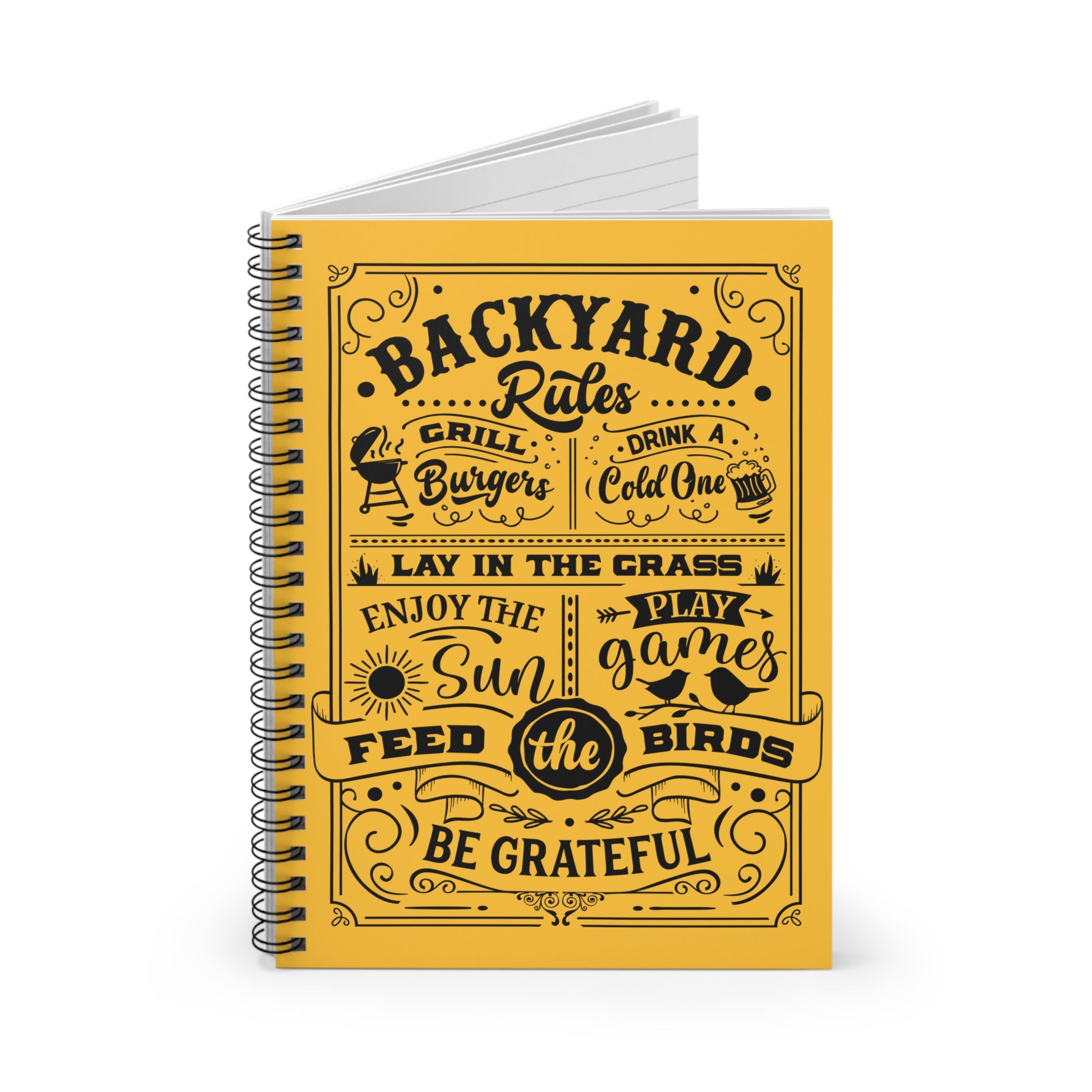Backyard Rules: Spiral Notebook - Log Books - Journals - Diaries - and More Custom Printed by TheGlassyLass