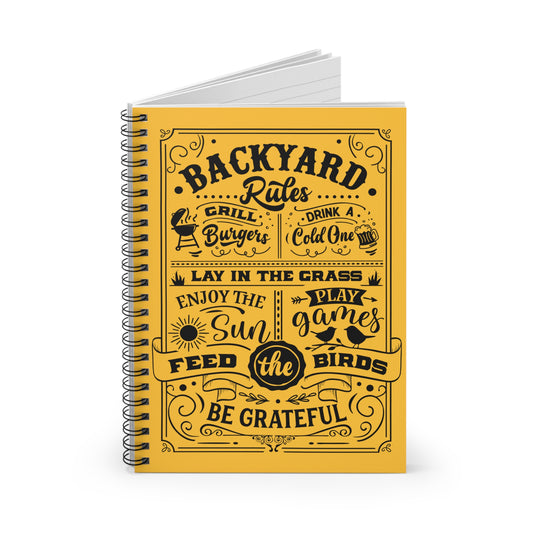 Backyard Rules: Spiral Notebook - Log Books - Journals - Diaries - and More Custom Printed by TheGlassyLass