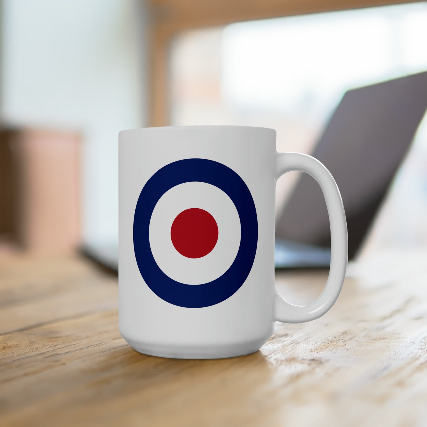 RAF Royal Air Force Roundel Coffee Mug - Double Sided White Ceramic 15oz - by TheGlassyLass.com
