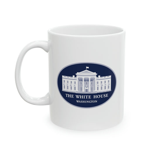 The White House Coffee Mug - Double Sided White Ceramic 11oz by TheGlassyLass.com