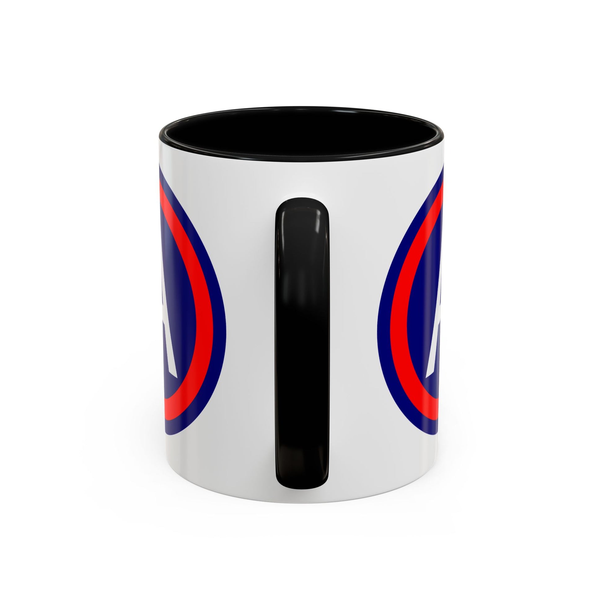 United States 3rd Army (Historical) Shoulder Patch Coffee Mug - Double Sided Print, Black Accent White Ceramic, 11oz by TheGlassyLass.com
