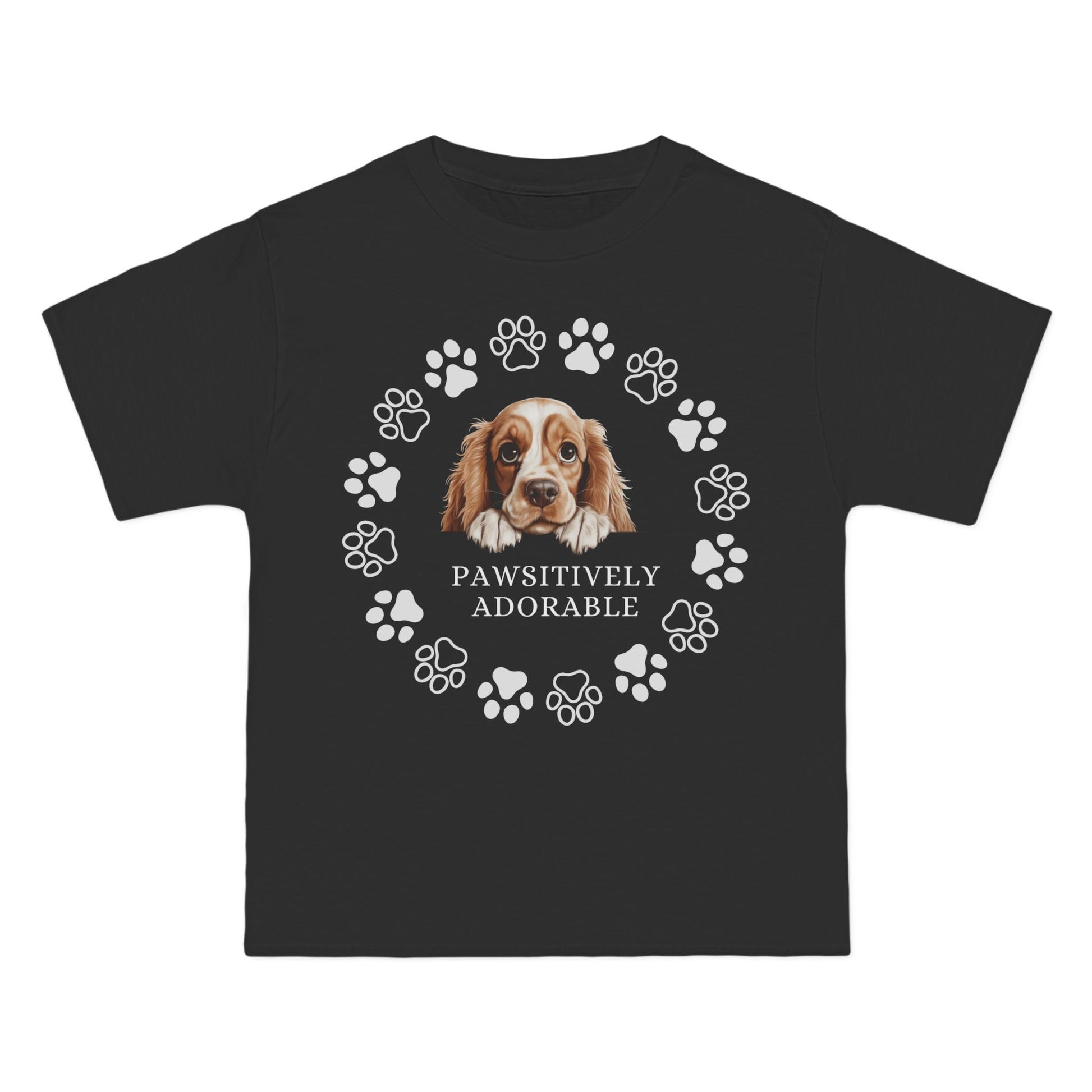 Pawsitively Adorable T-Shirt: (Hanes Beefy-T 100% Preshrunk Cotton Custom Printed by TheGlassyLass.com
