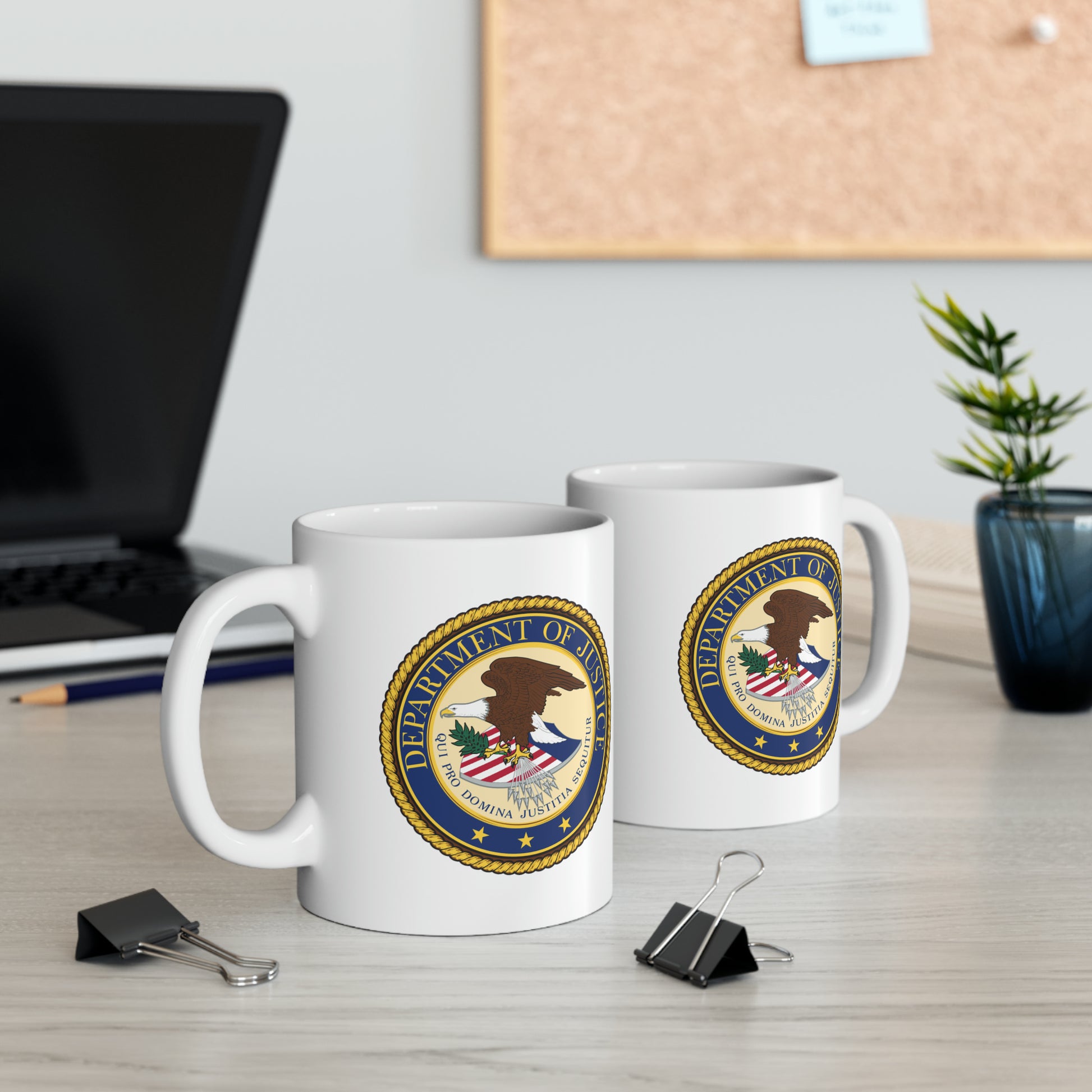 Department of Justice Coffee Mug - Double Sided White Ceramic 11oz by TheGlassyLass.com