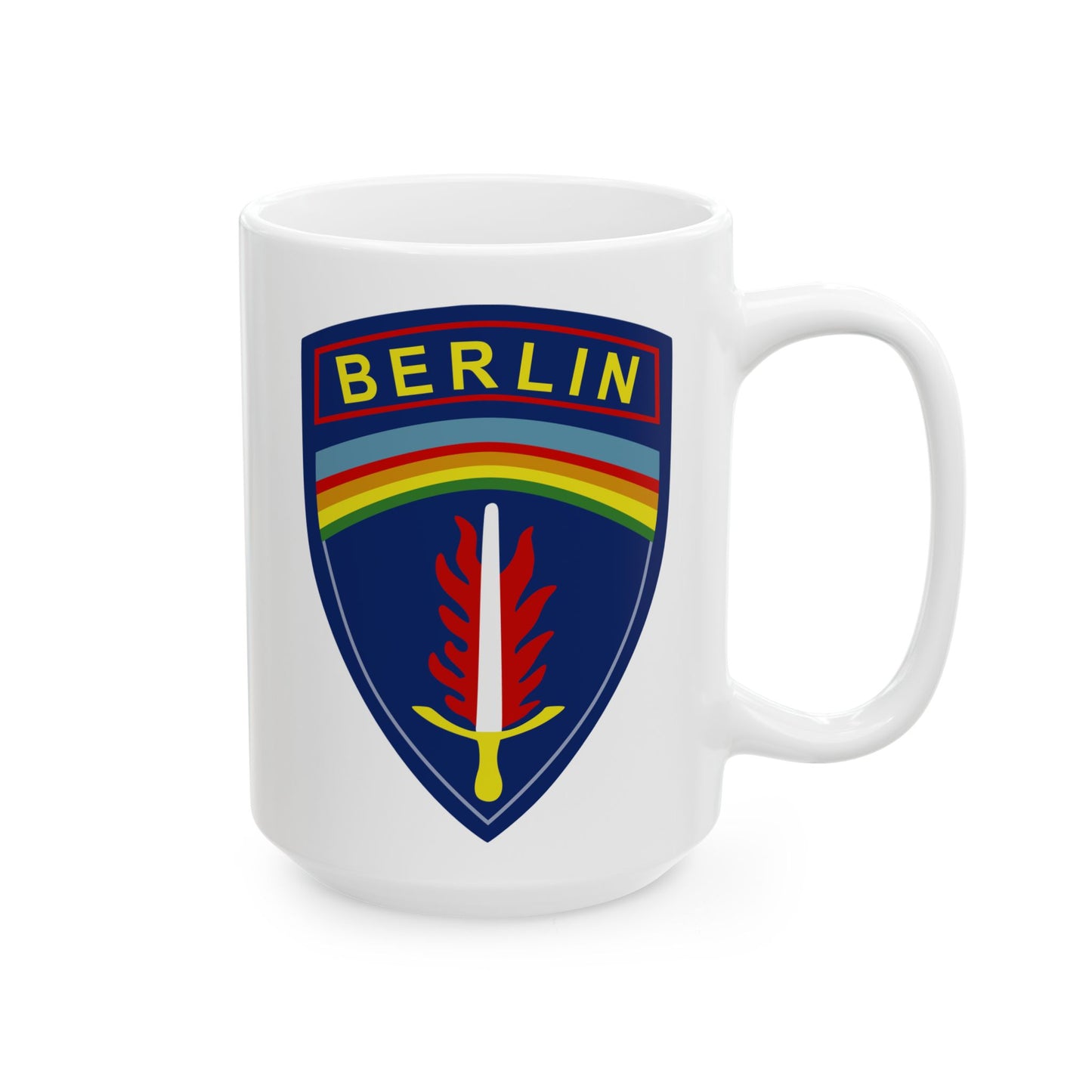 US Army Berlin Brigade Insignia - Double Sided White Ceramic Coffee Mug 15oz by TheGlassyLass.com