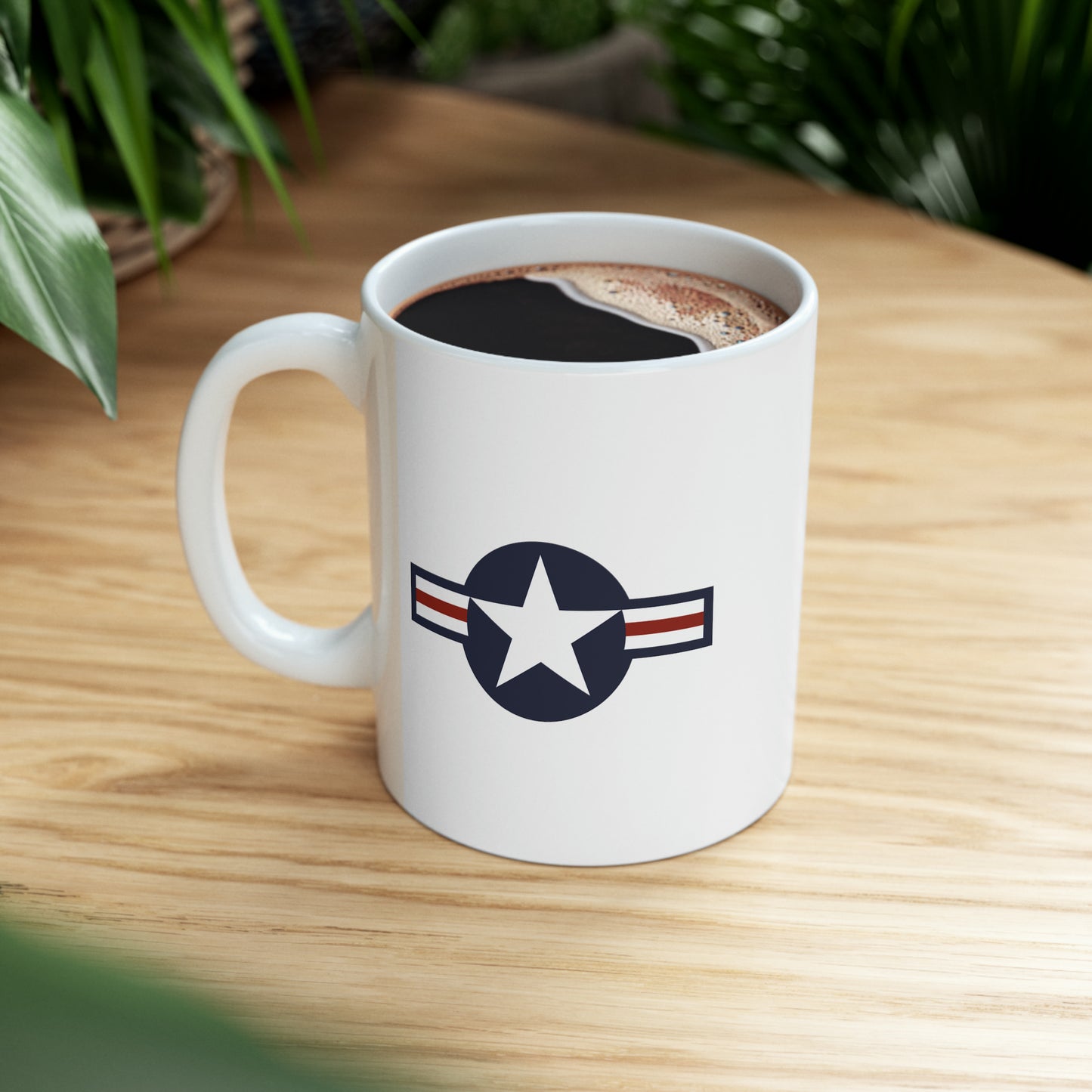 US Air Force Roundel Coffee Mug - Double Sided White Ceramic 11oz - By TheGlassyLass.com
