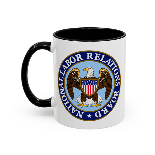 National Labor Relations Board Seal Coffee Mug - Double Sided Print, Black Accent White Ceramic, 11oz by TheGlassyLass.com