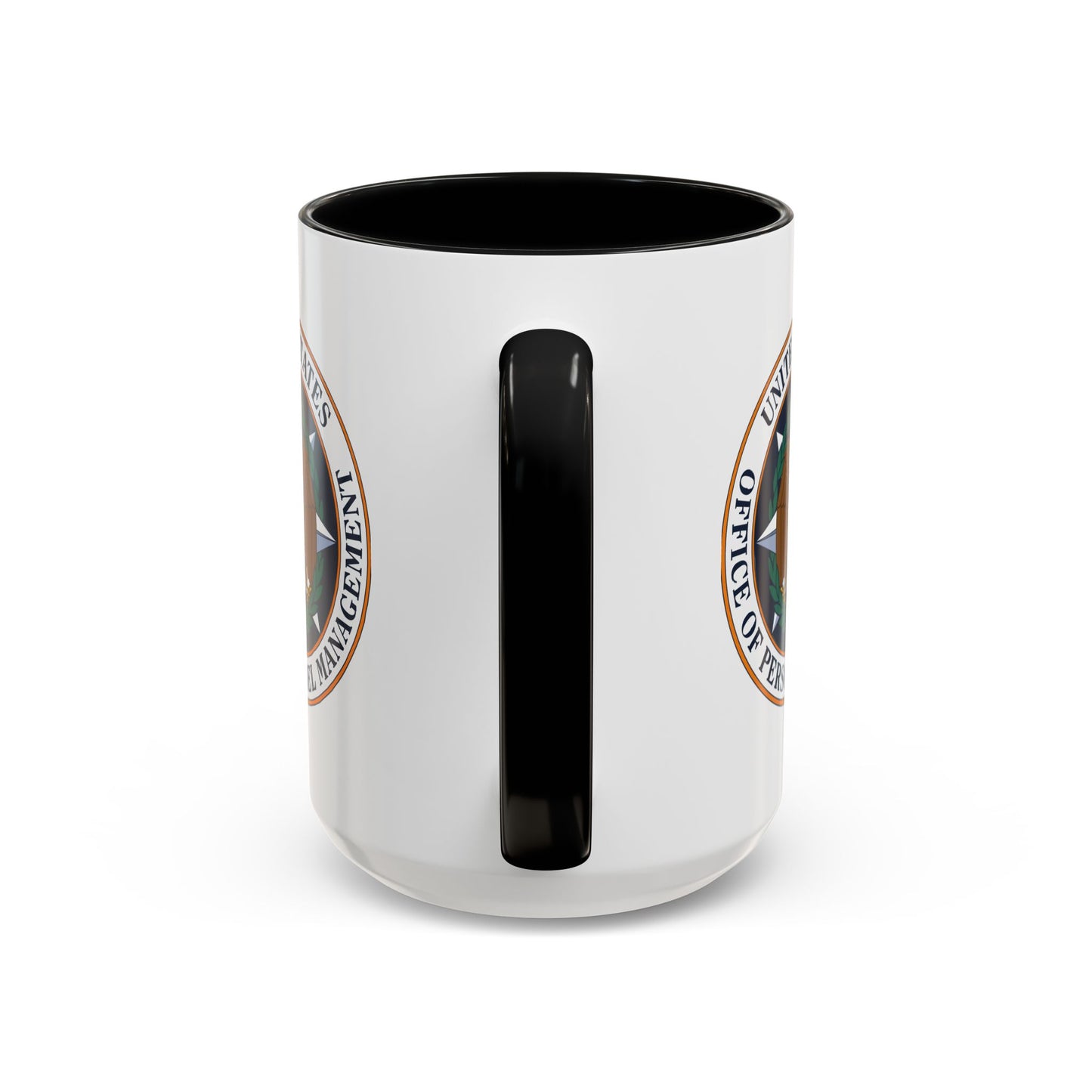US Office of Personnel Management Coffee Mug - Double Sided Print, Black Accent White Ceramic, 15oz by TheGlassyLass.com