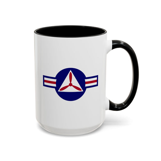 Civil Air Patrol Roundel Coffee Mug - Double Sided Print, Black Accent White Ceramic, 15oz by TheGlassyLass.com