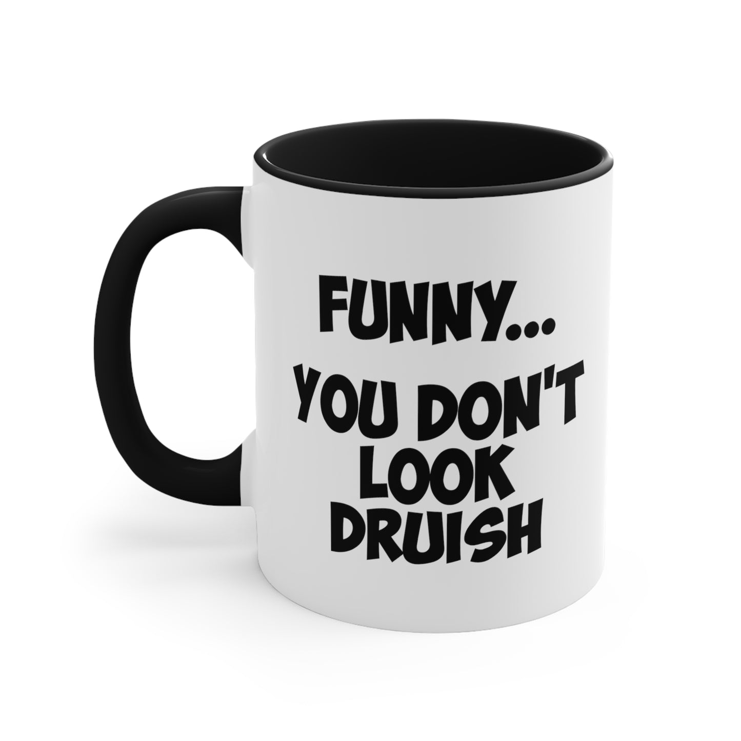 Druish Princess Coffee Mug - Double Sided Black Accent White Ceramic 11oz by TheGlassyLass.com