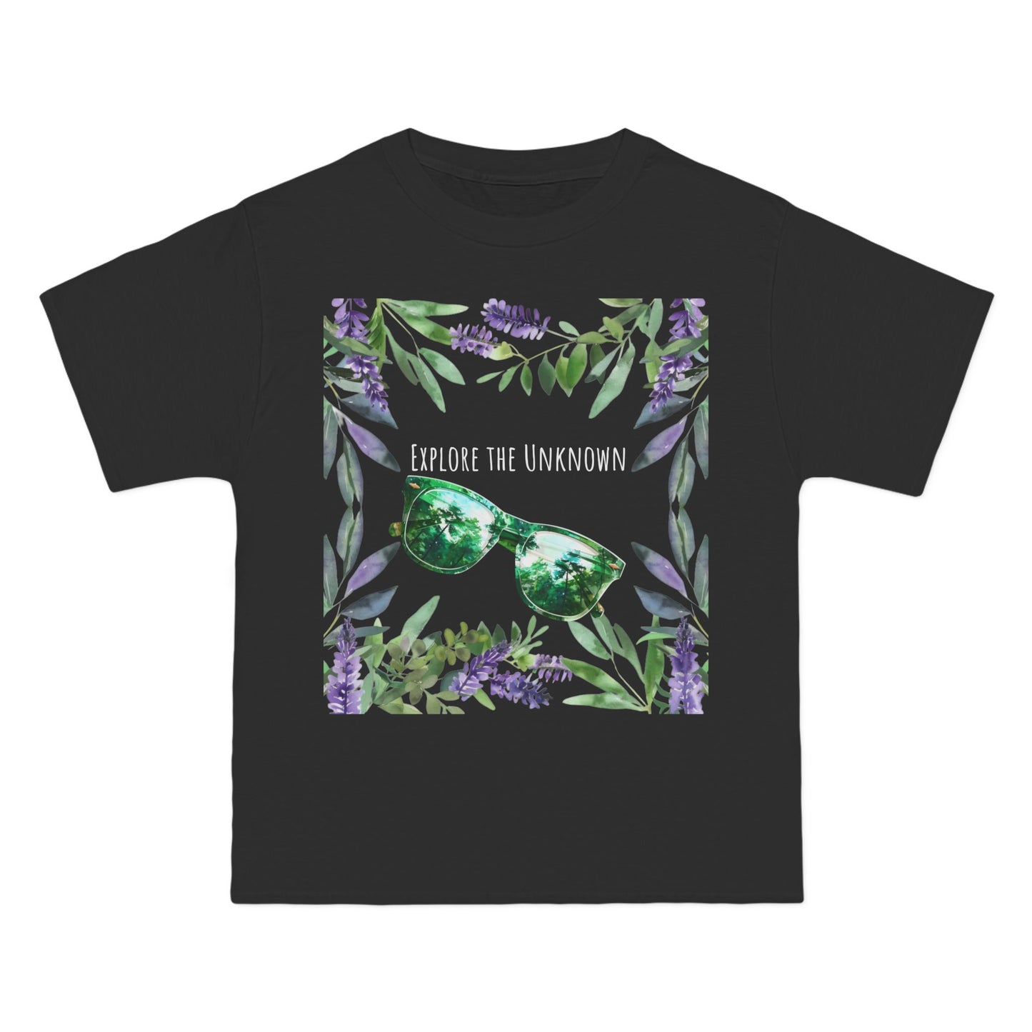 Explore the Unknown Travel T-Shirt: (Hanes Beefy-T 100% Preshrunk Cotton Custom Printed by TheGlassyLass.com