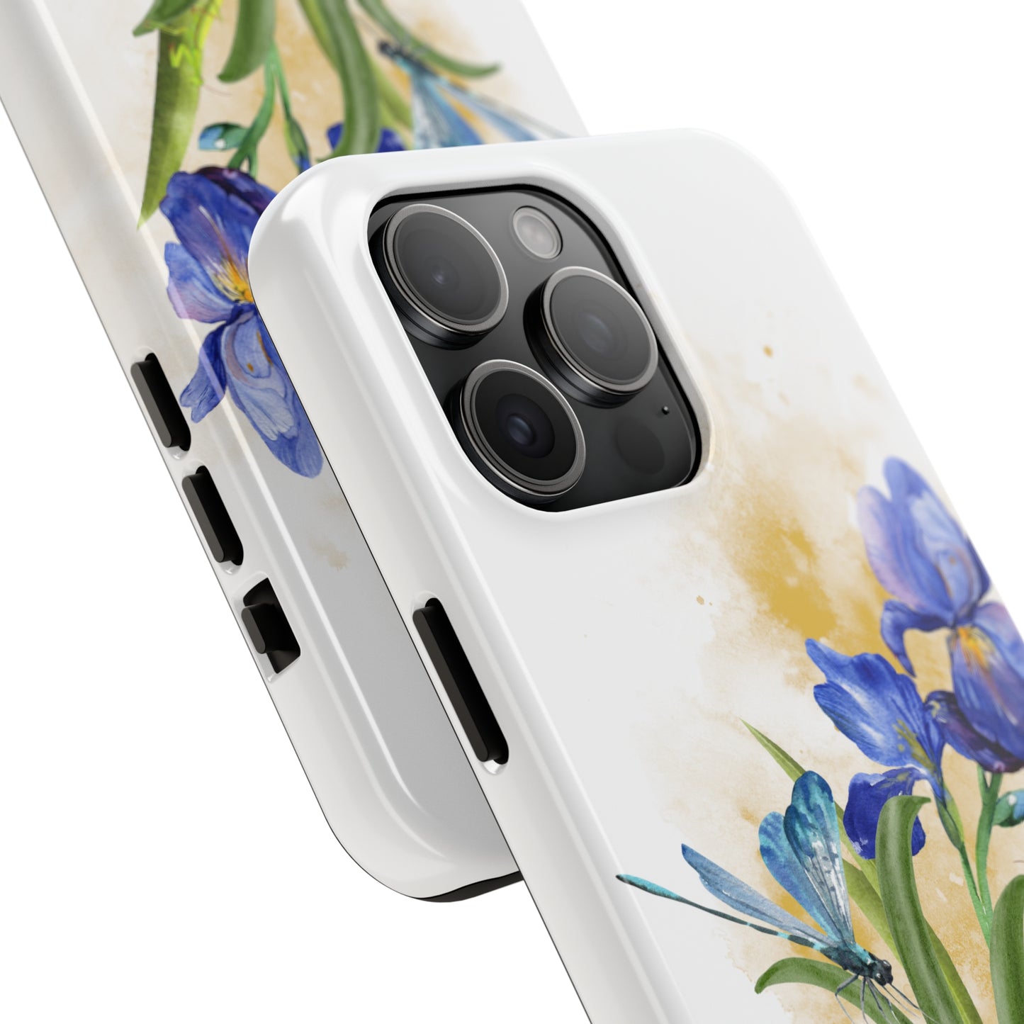 Iris Flower Dragonfly Custom Printed iPhone case by TheGlassyLass.com