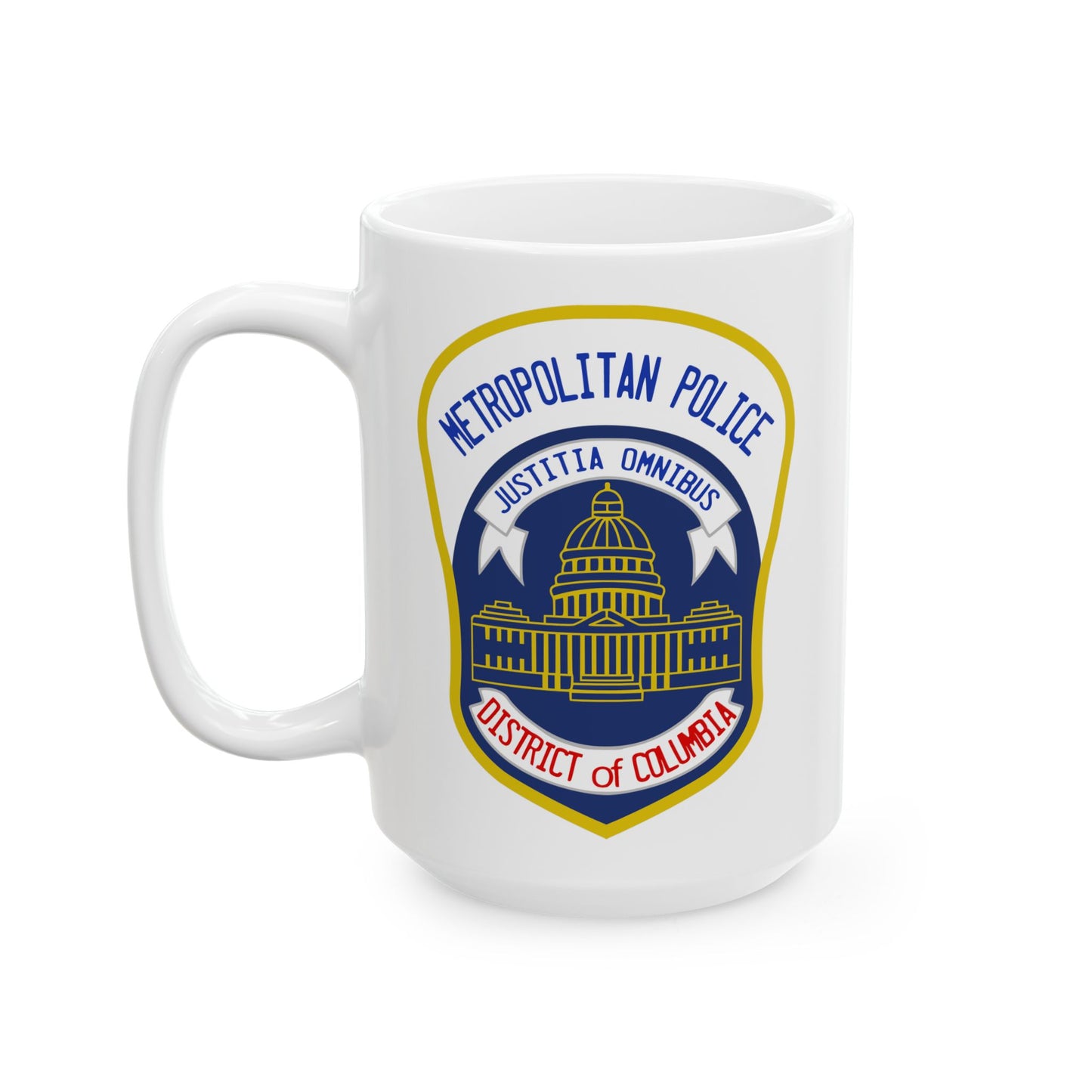 District of Columbia Metropolitan Police Seal Coffee Mug - Double Sided Print, White Ceramic, 15oz by TheGlassyLass.com