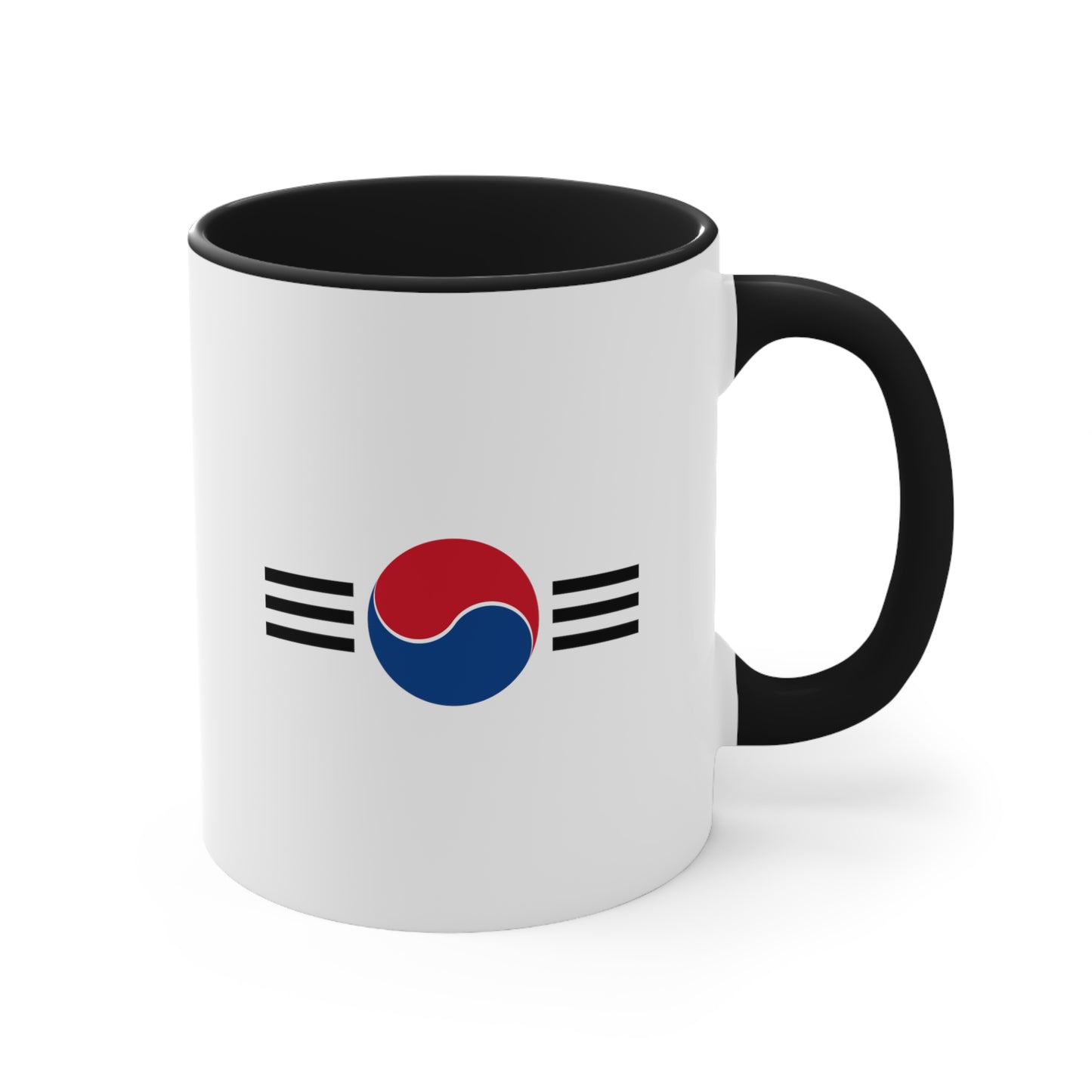 South Korean Air Force Roundel Coffee Mug - Double Sided Black Accent Ceramic 11oz - by TheGlassyLass.com