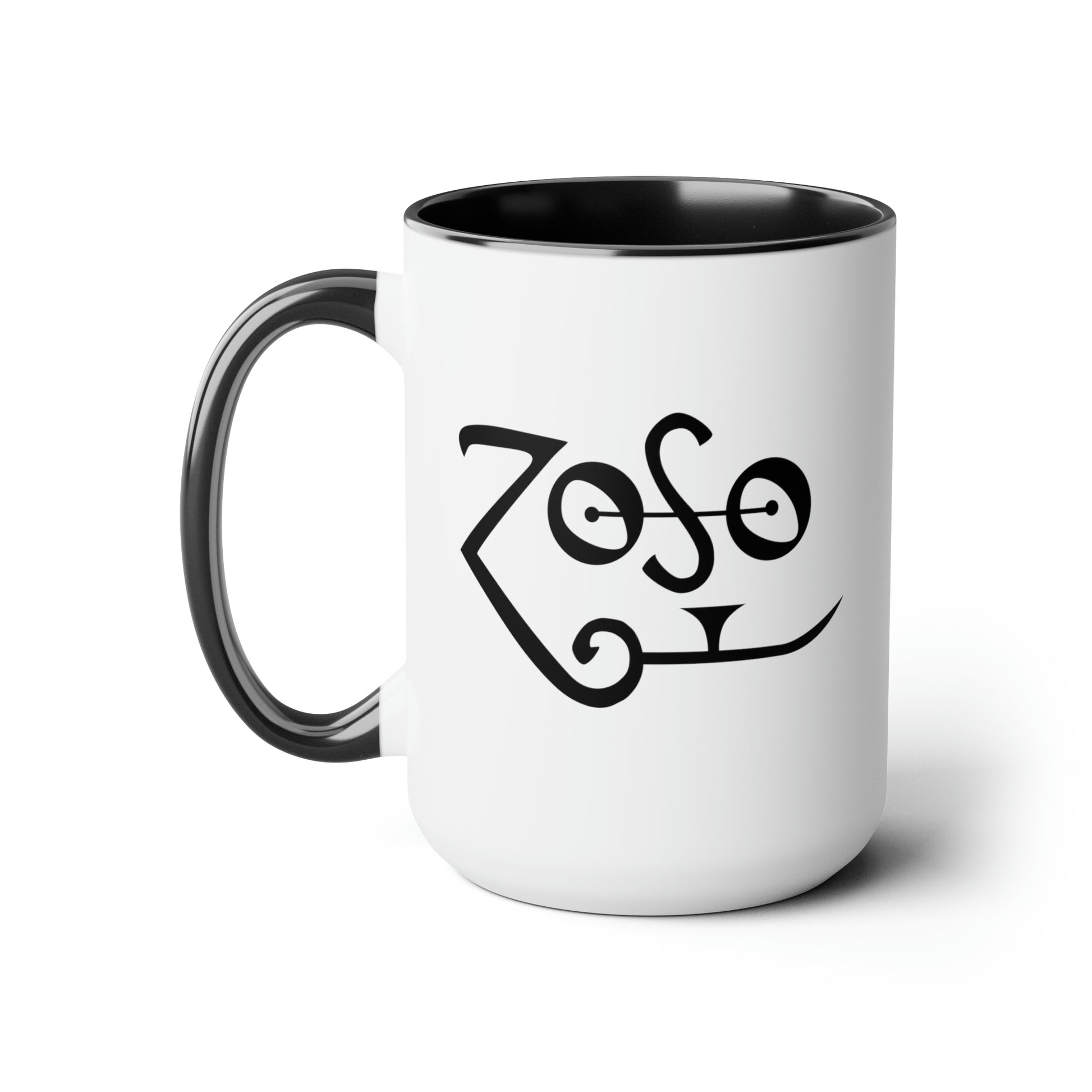 Jimmy Page ZOSO Led Zeppelin IV Coffee Mug - Double Sided Black Accent White Ceramic 15oz by TheGlassyLass.com