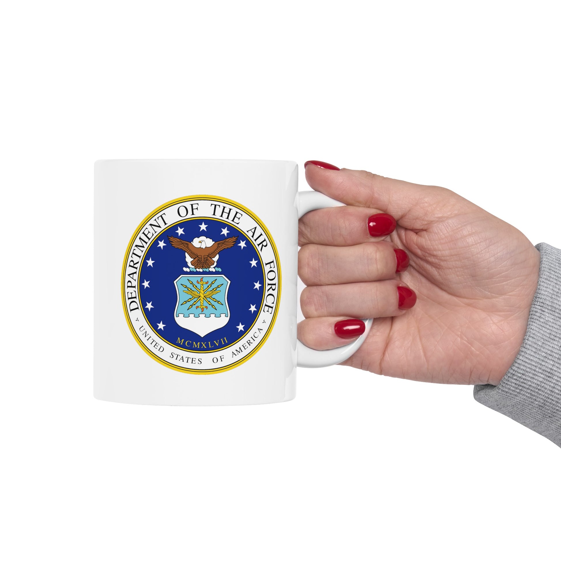 Air Force Department Coffee Mug - Double Sided White Ceramic 11oz by TheGlassyLass.com