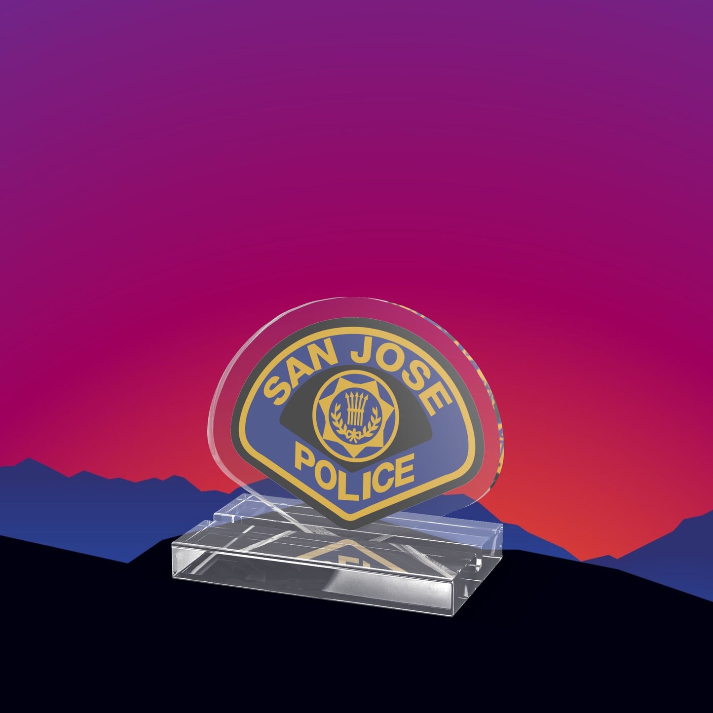 San Jose Police Acrylic Standee by TheGlassyLass.com