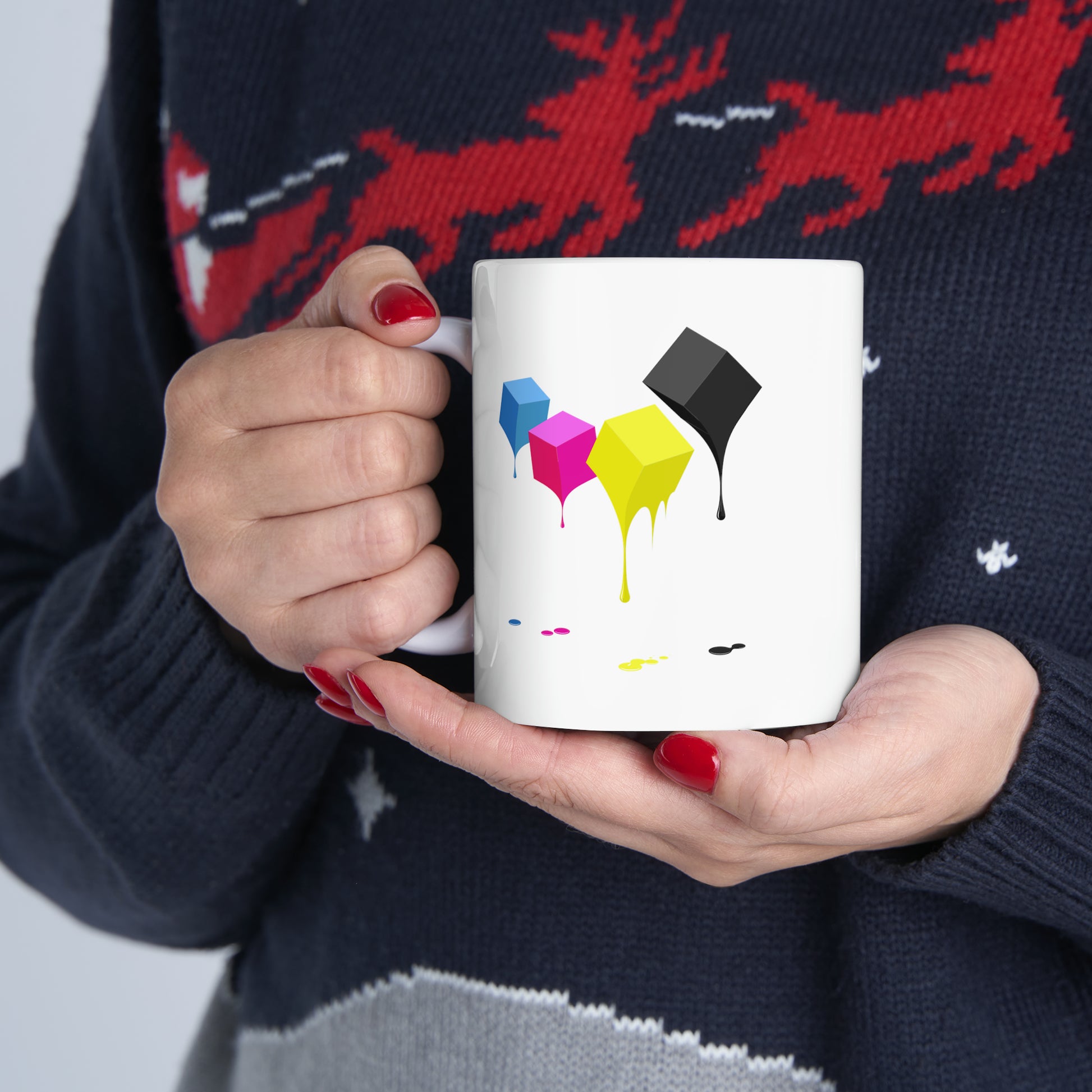 Molten Colors Mug - Double Sided White Ceramic 11oz by TheGlassyLass.com