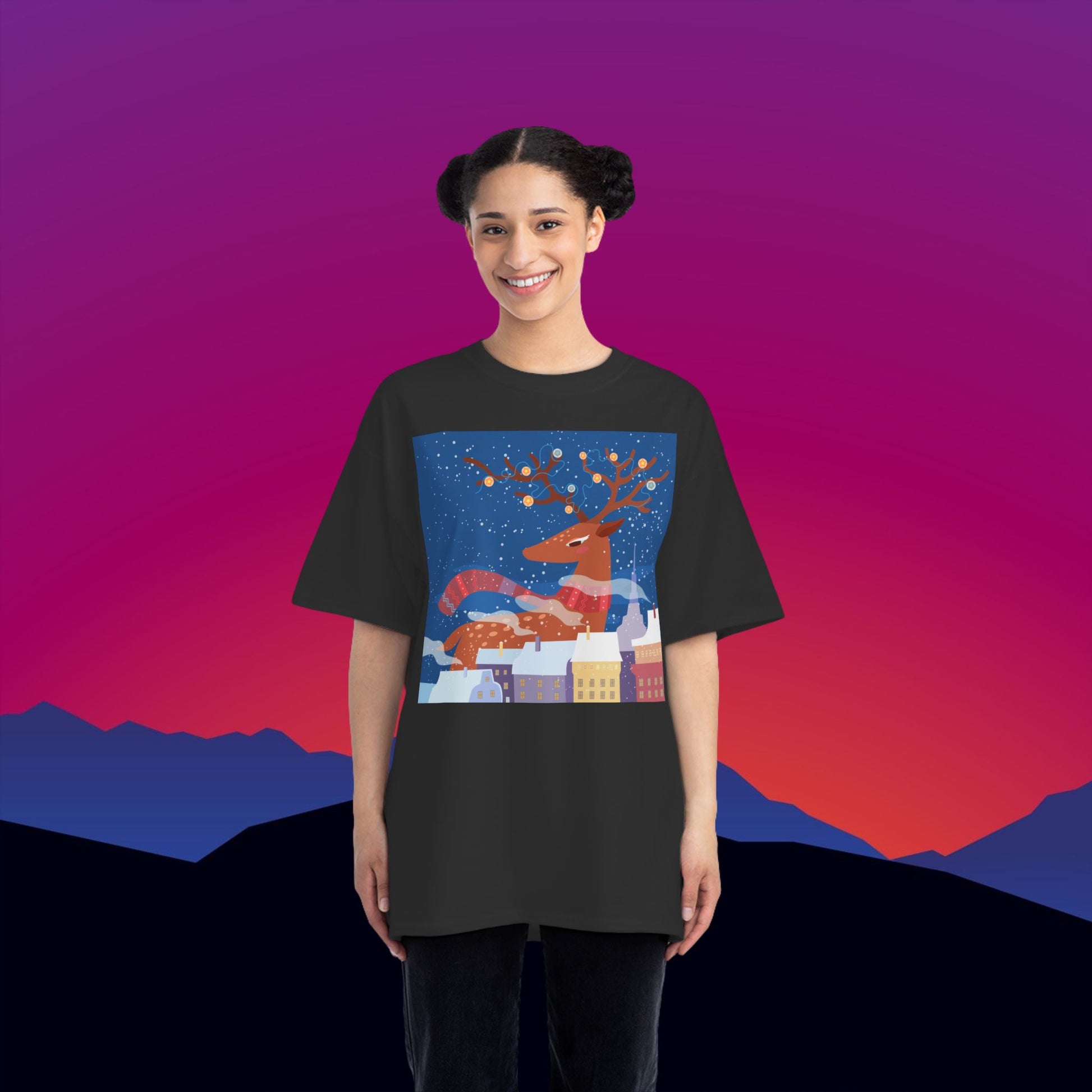 Reindeer Games Christmas T-Shirt: (Hanes Beefy-T 100% Preshrunk Cotton Custom Printed by TheGlassyLass.com
