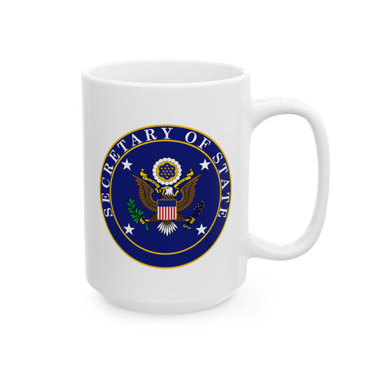 US Secretary of State Coffee Mug - Double Sided Print White Ceramic 15oz by TheGlassyLass.com