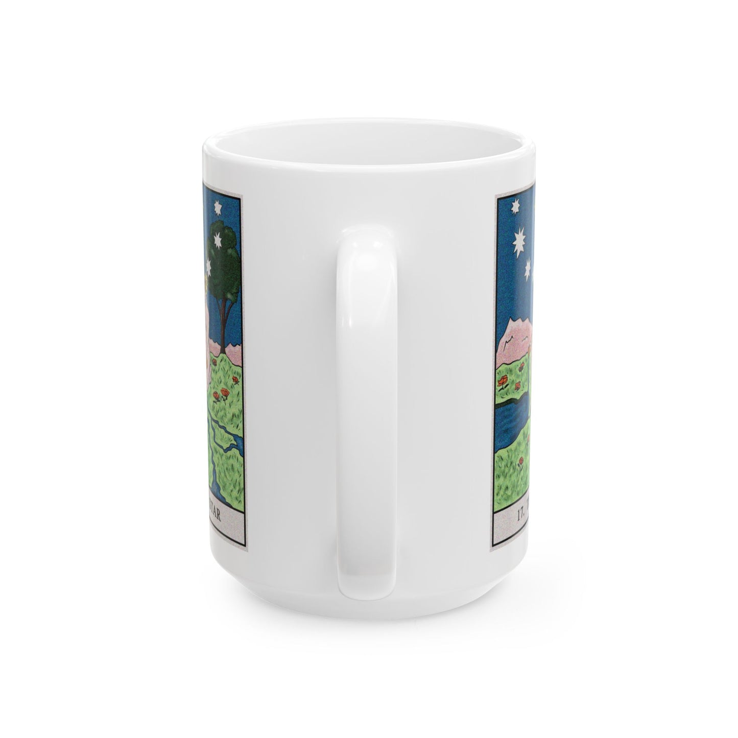 The Star Tarot Card Coffee Mug - Double Sided White Ceramic 15oz by TheGlassyLass.com
