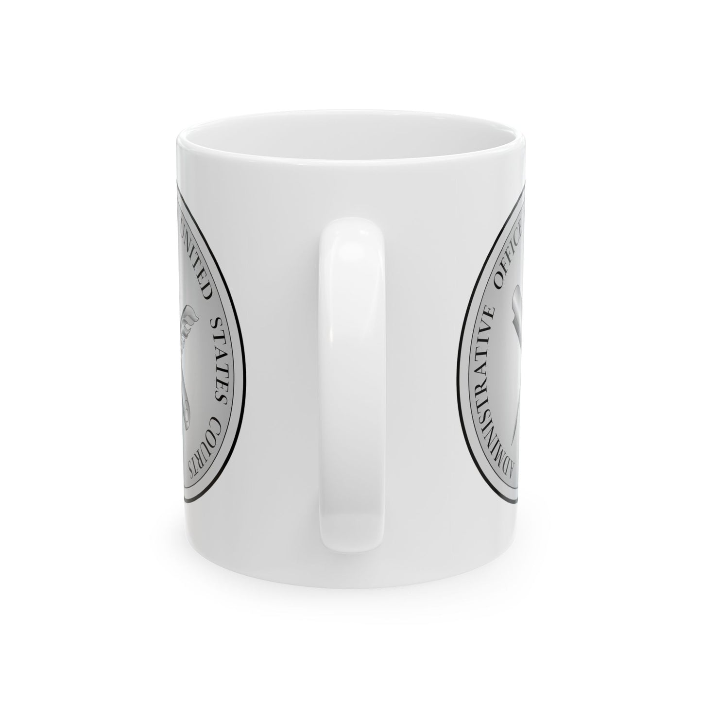 Administrative Office of the United States Courts Seal Coffee Mug - Double Sided Print, White Ceramic, 11oz by TheGlassyLass.com
