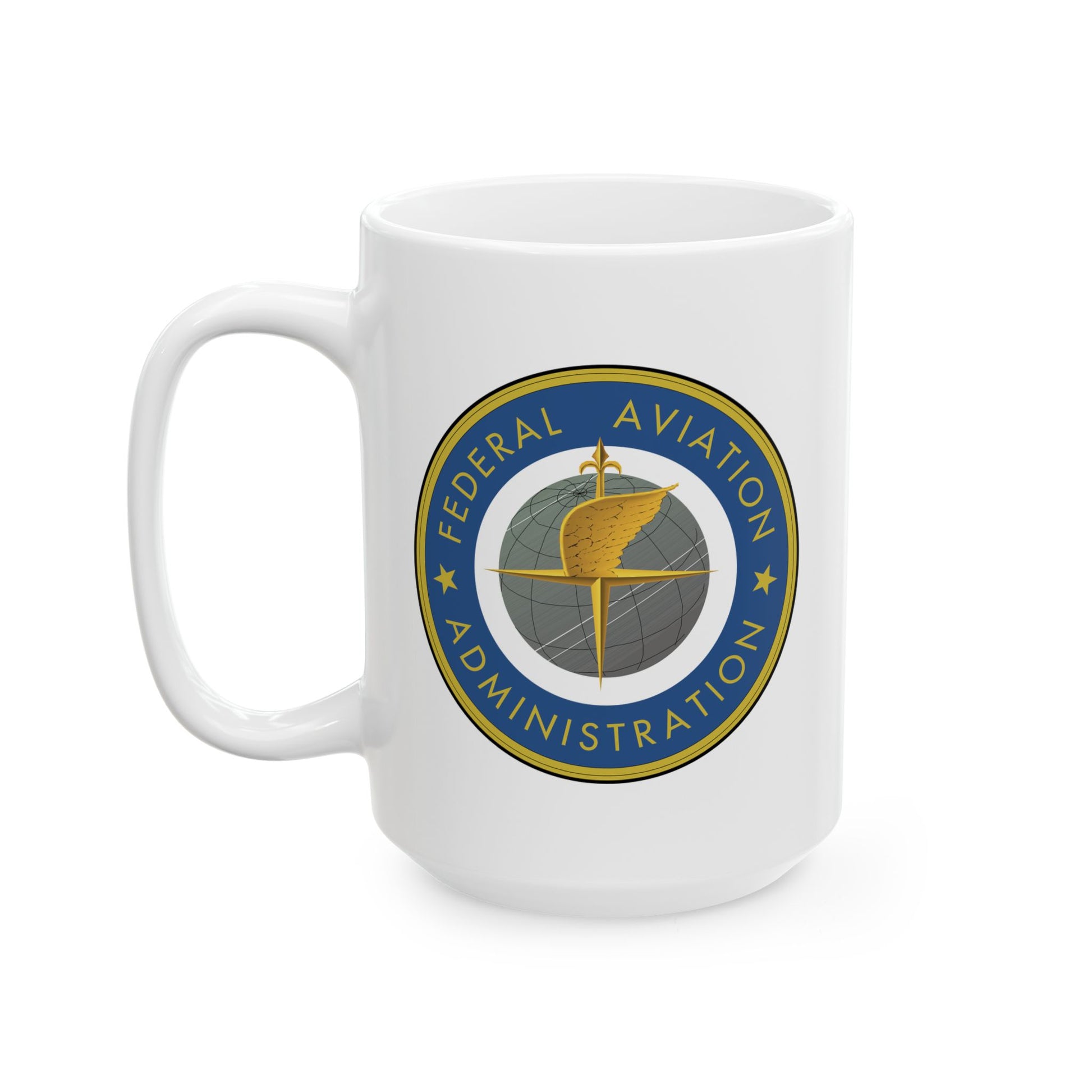 Federal Aviation Administration (FAA) Coffee Mug - Double Sided White Ceramic 15oz by TheGlassyLass.com