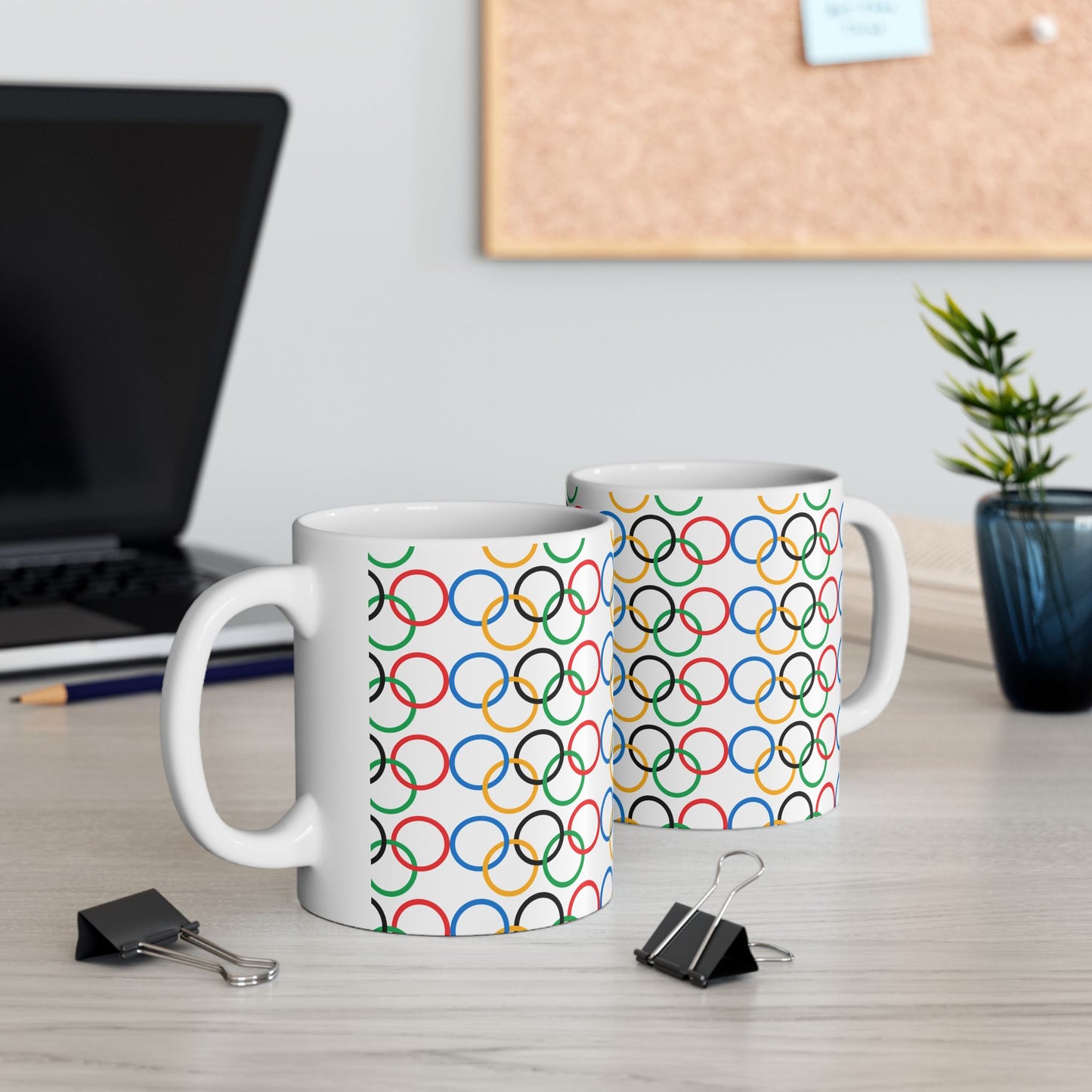 Olympic Fever Coffee Mug - Double Sided White Ceramic 11oz by TheGlassyLass.com