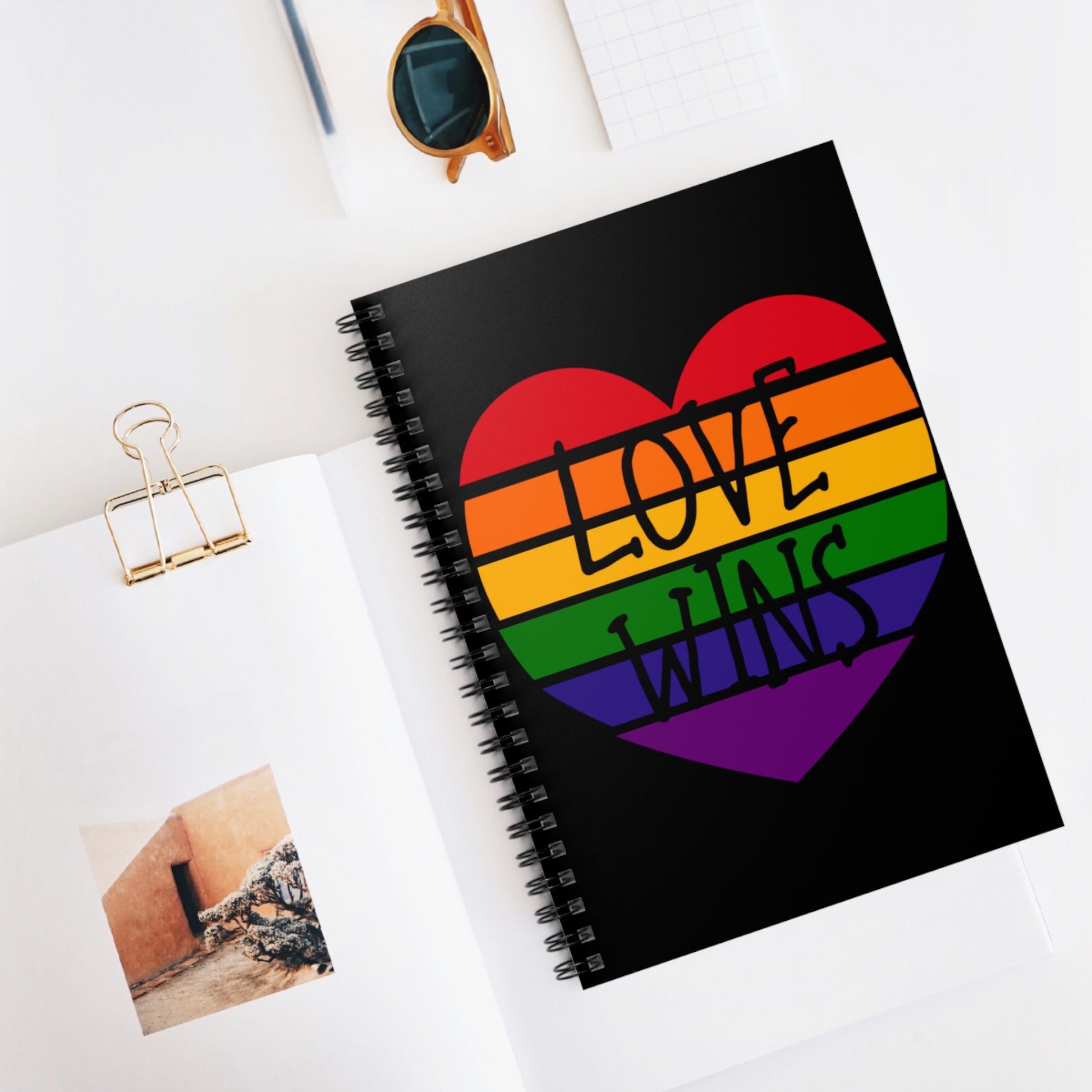 Love Wins: Spiral Notebook - Log Books - Journals - Diaries - and More Custom Printed by TheGlassyLass
