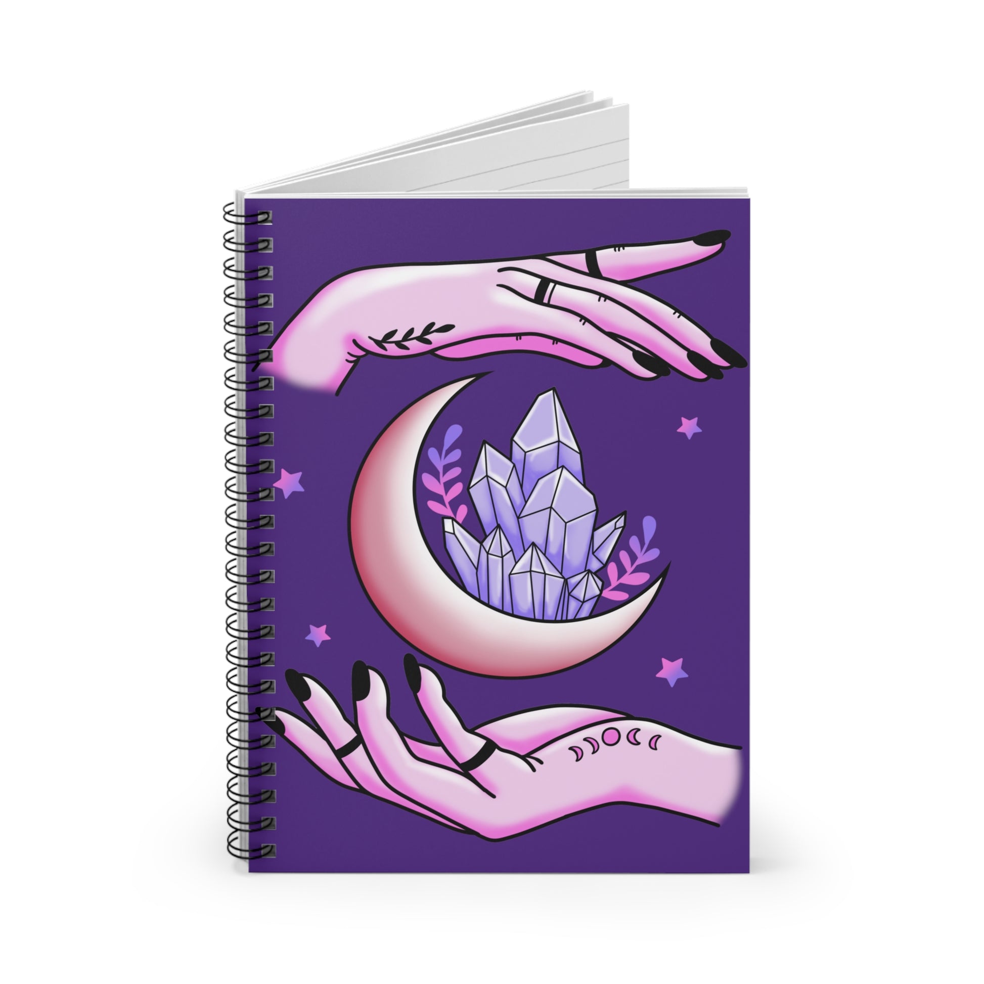 Amethyst Moon Crystals - I Love You: Spiral Notebook - Log Books - Journals - Diaries - and More Custom Printed by TheGlassyLass