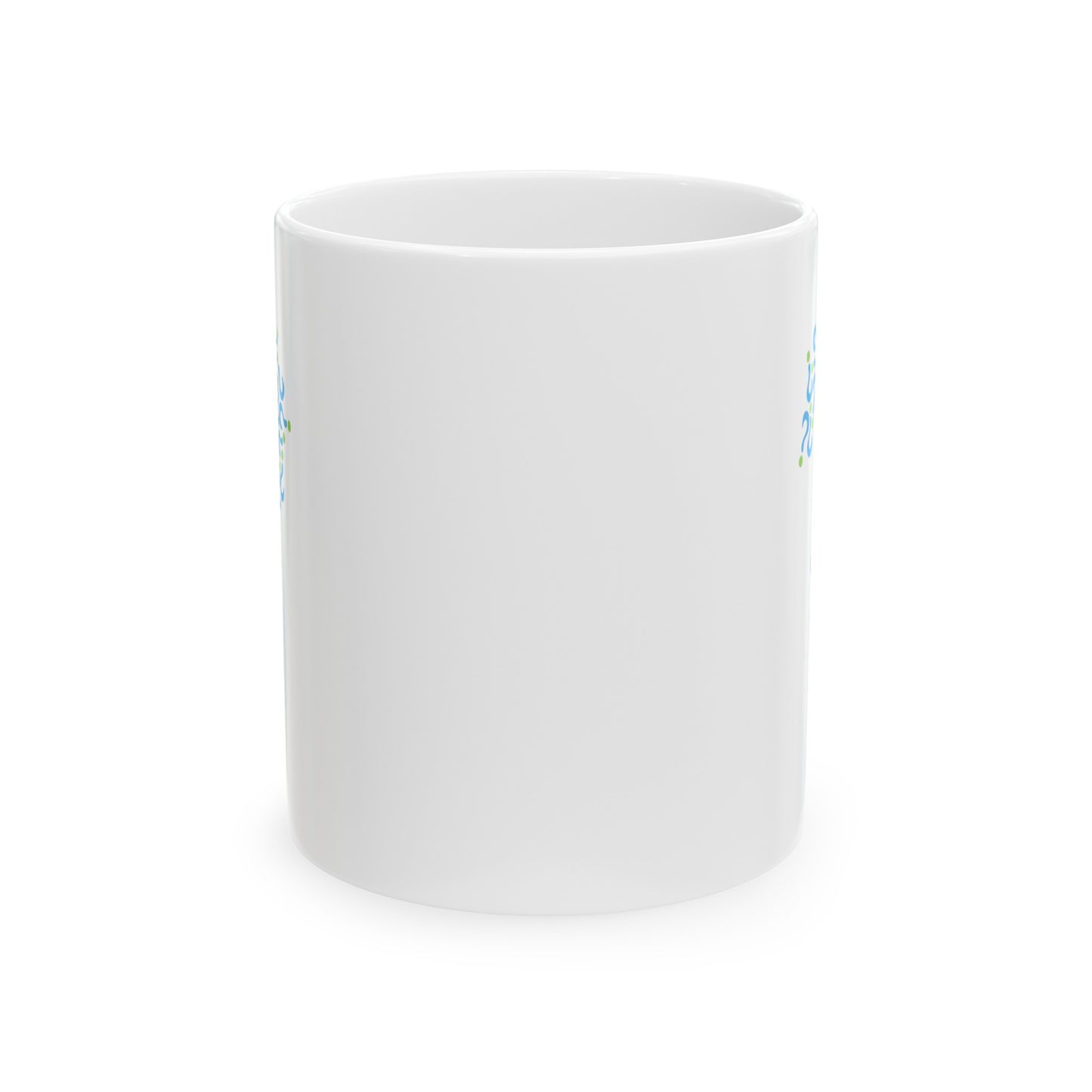 Question Mark Coffee Mug - Double Sided White Ceramic 11oz by TheGlassyLass.com
