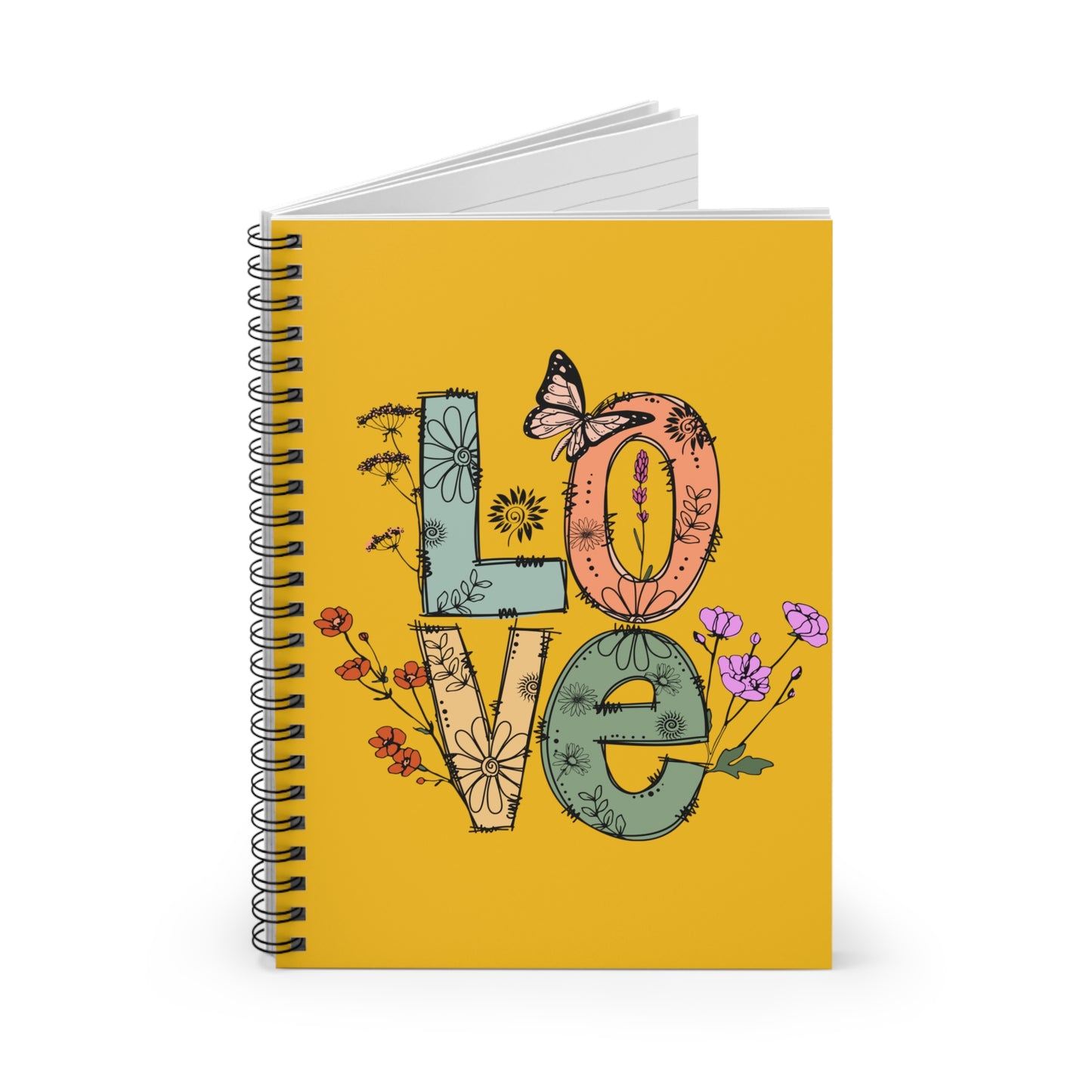 LOVE Flower Doodle: Spiral Notebook - Log Books - Journals - Diaries - and More Custom Printed by TheGlassyLass