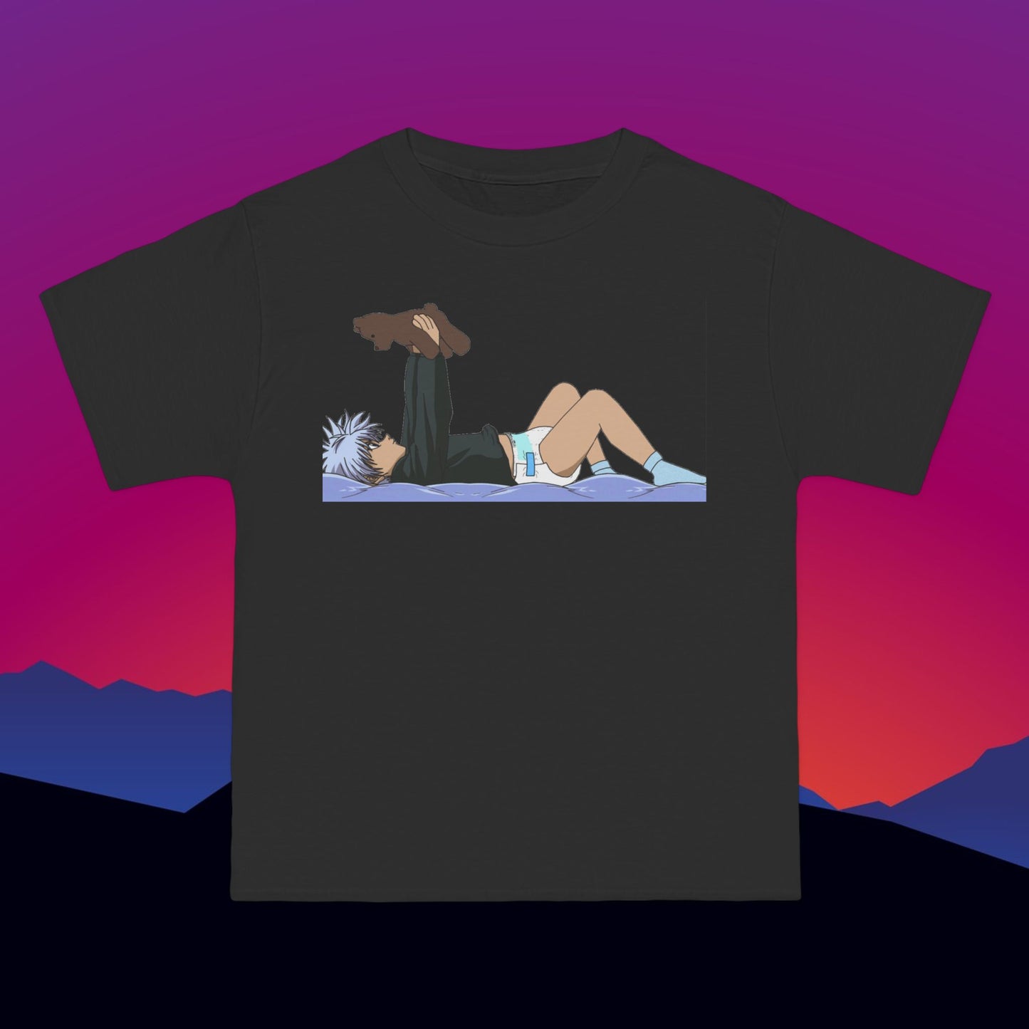 Nap Time Teddy Bear T-Shirt: (Hanes Beefy-T 100% Preshrunk Cotton Custom Printed by TheGlassyLass.com