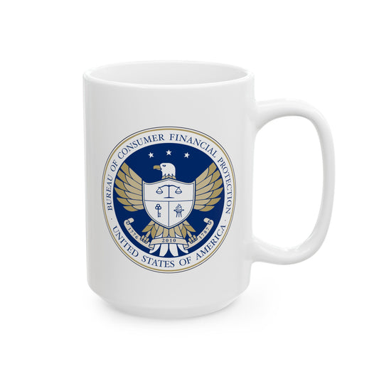 Consumer Financial Protection Bureau Seal Coffee Mug - Double Sided Print, White Ceramic, 15oz by TheGlassyLass.com