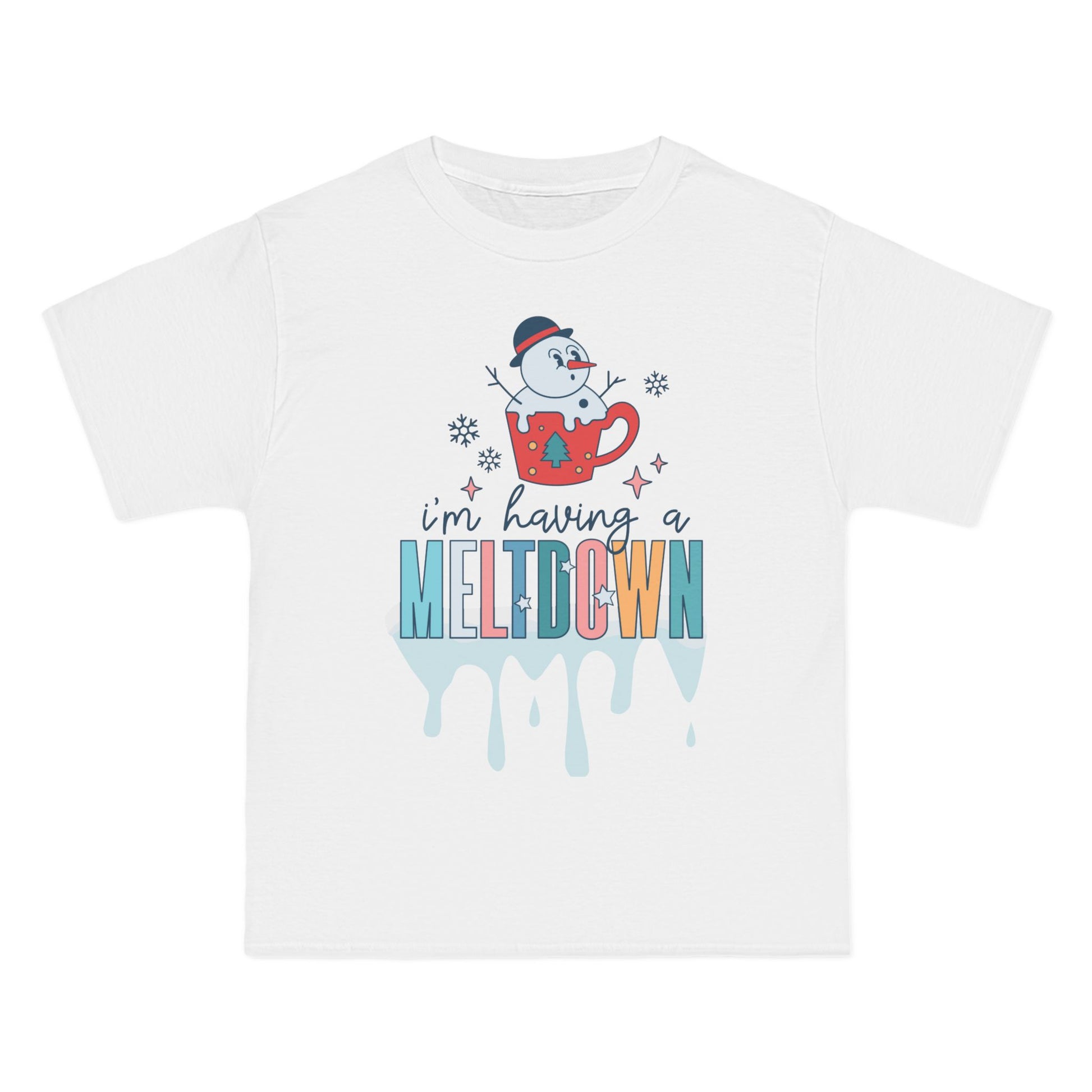 Having a Meltdown Christmas T-Shirt: (Hanes Beefy-T 100% Preshrunk Cotton Custom Printed by TheGlassyLass.com