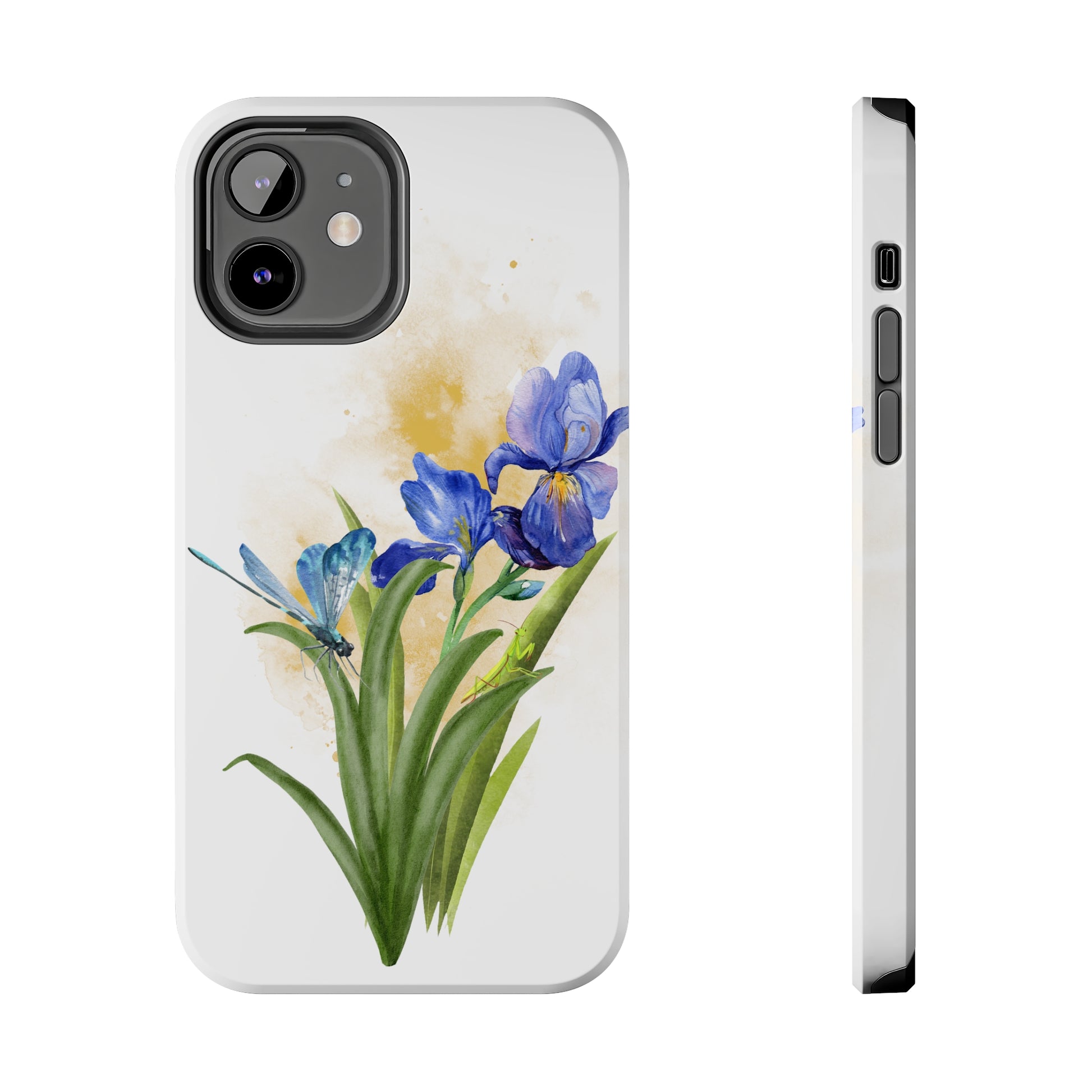 Iris Flower Dragonfly Custom Printed iPhone case by TheGlassyLass.com