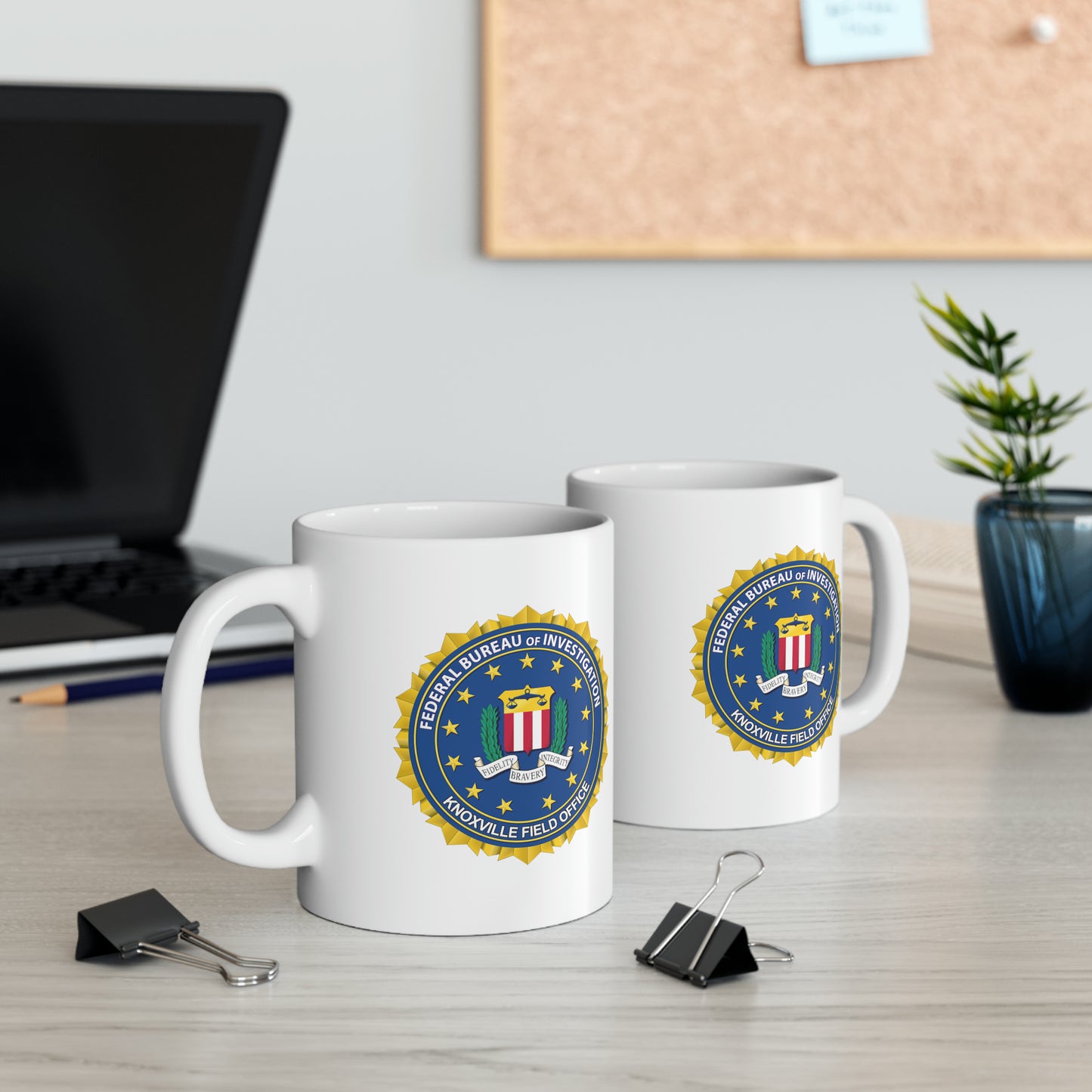 The FBI Knoxville Field Office Coffee Mug - Double Sided 11oz White Ceramic by TheGlassyLass.com
