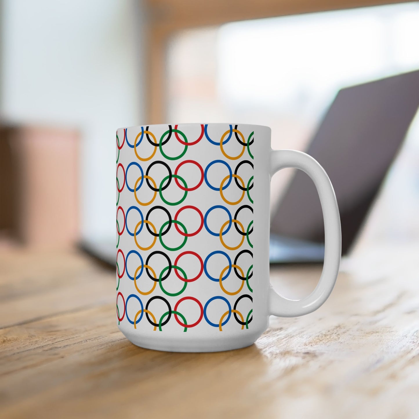 Olympic Fever Coffee Mug - Double Sided White Ceramic 15oz by TheGlassyLass.com