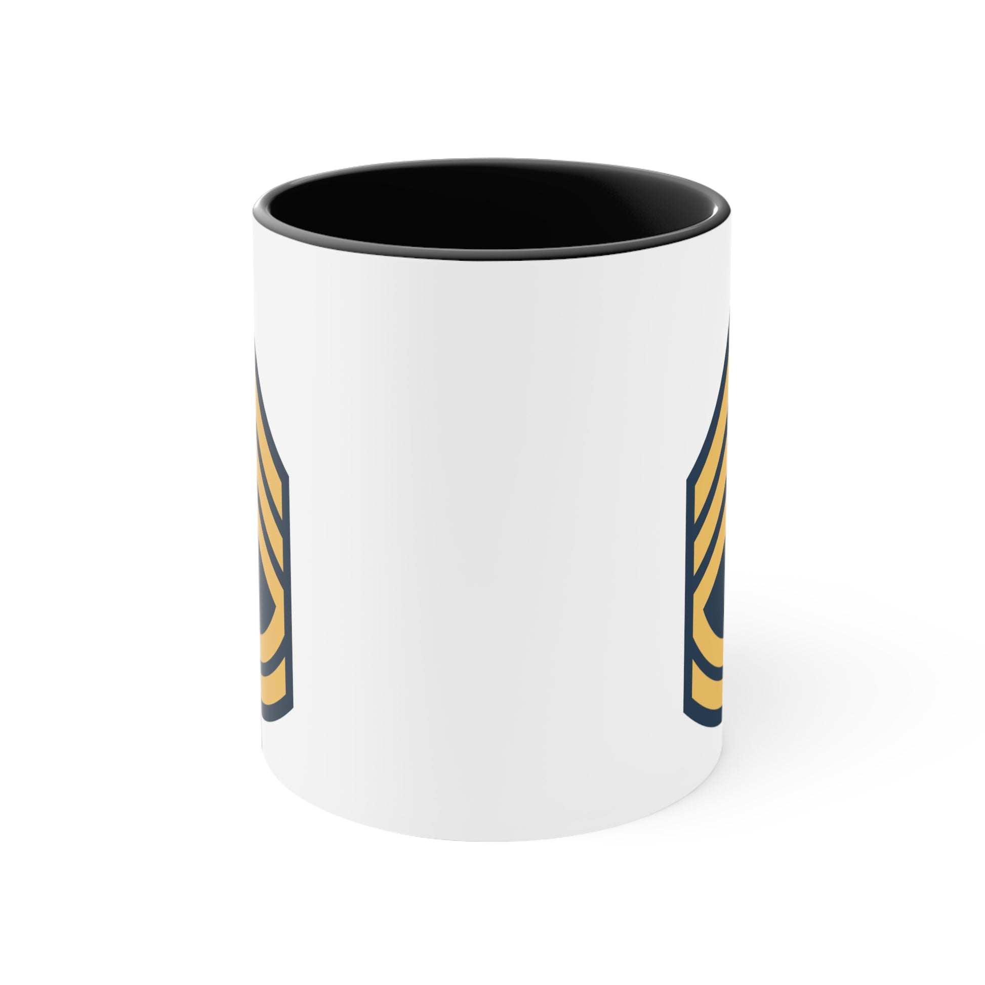 US Army Sergeant First Class Coffee Mug - Black Accent Double Sided Two Tone 11oz Ceramic by TheGlassyLass