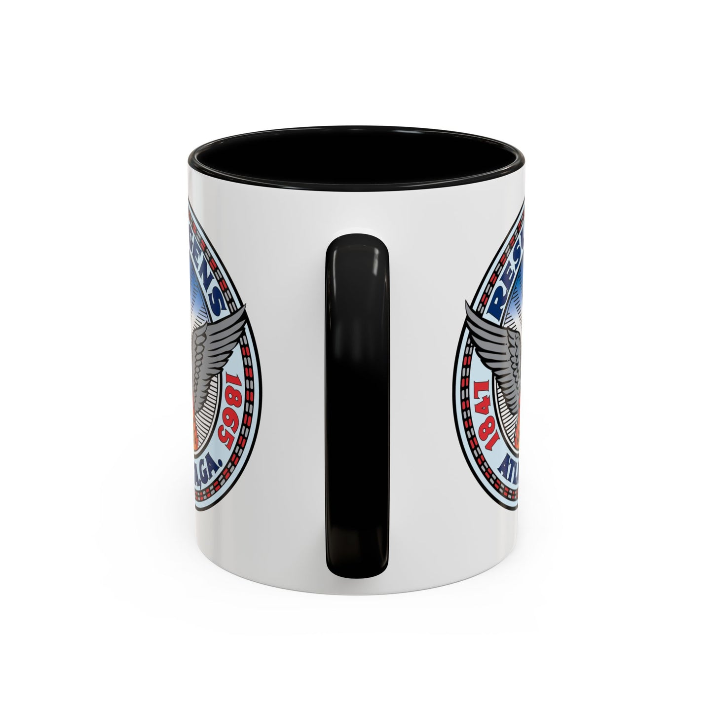 City of Atlanta Seal Coffee Mug - Double Sided Print, Black Accent White Ceramic, 11oz by TheGlassyLass.com